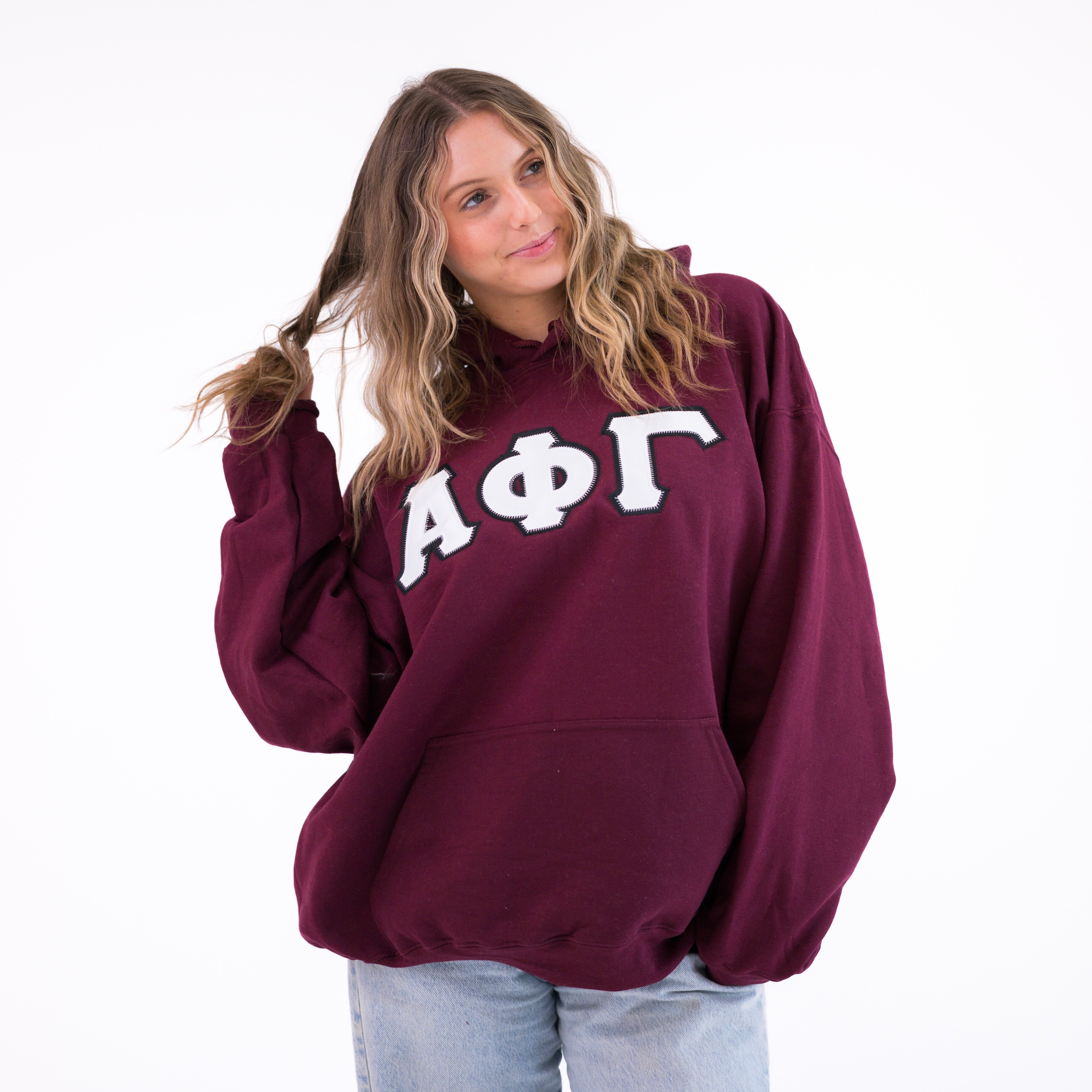Basic Greek Letter Hoodie Sweatshirt - Alpha Phi Gamma