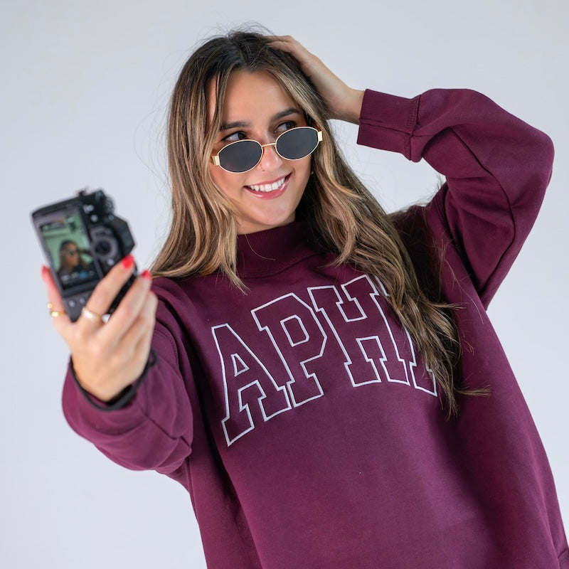Main Character Embroidered Mockneck Sweatshirt