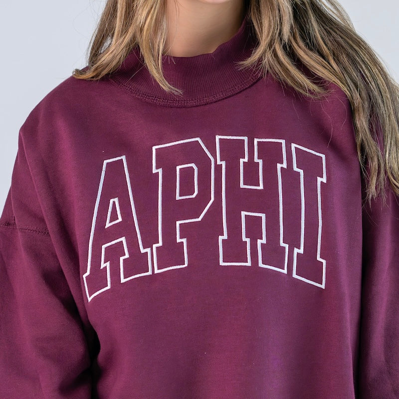 Main Character Embroidered Mockneck Sweatshirt