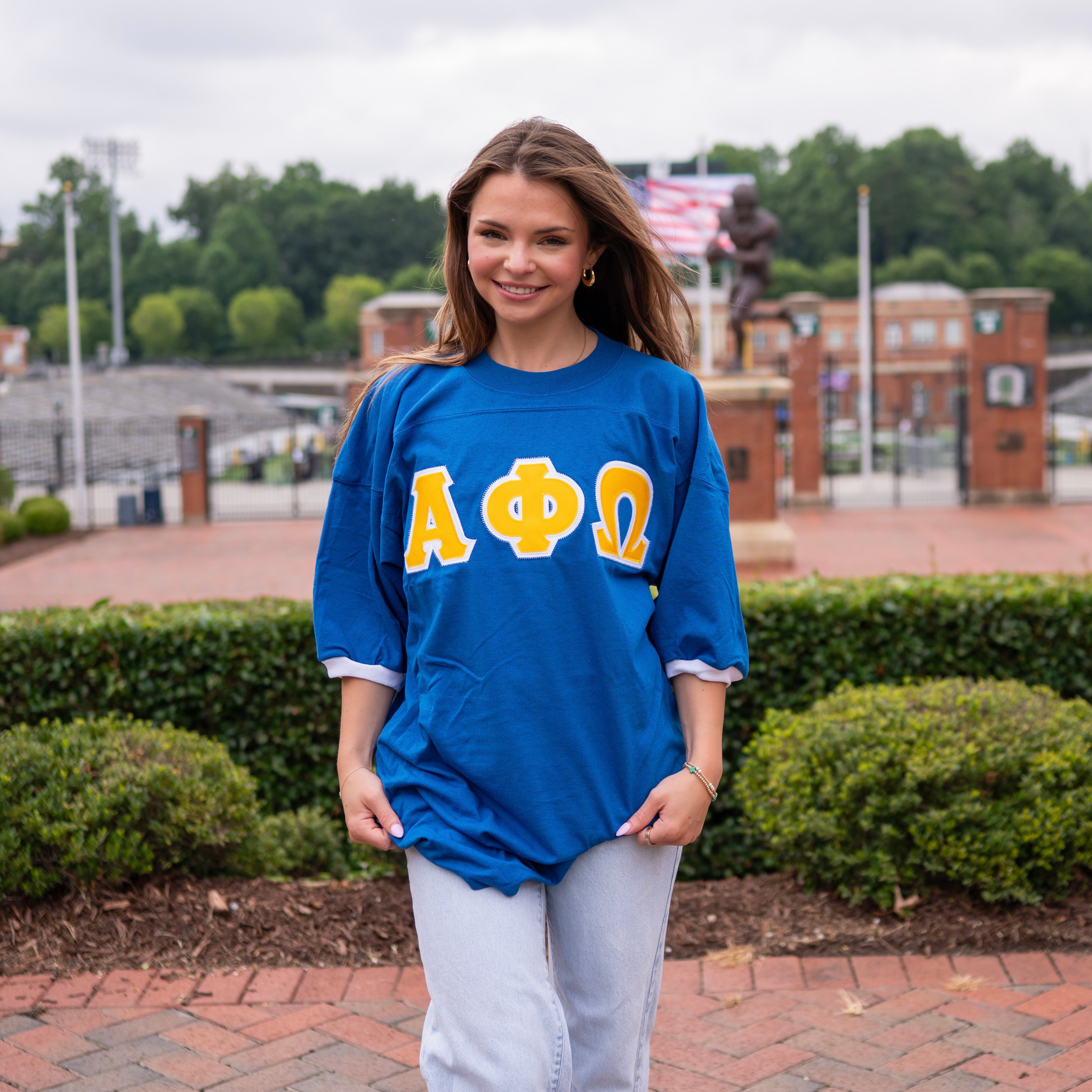 Basic Greek Letter Crew Neck Jersey - Alpha Phi Omega