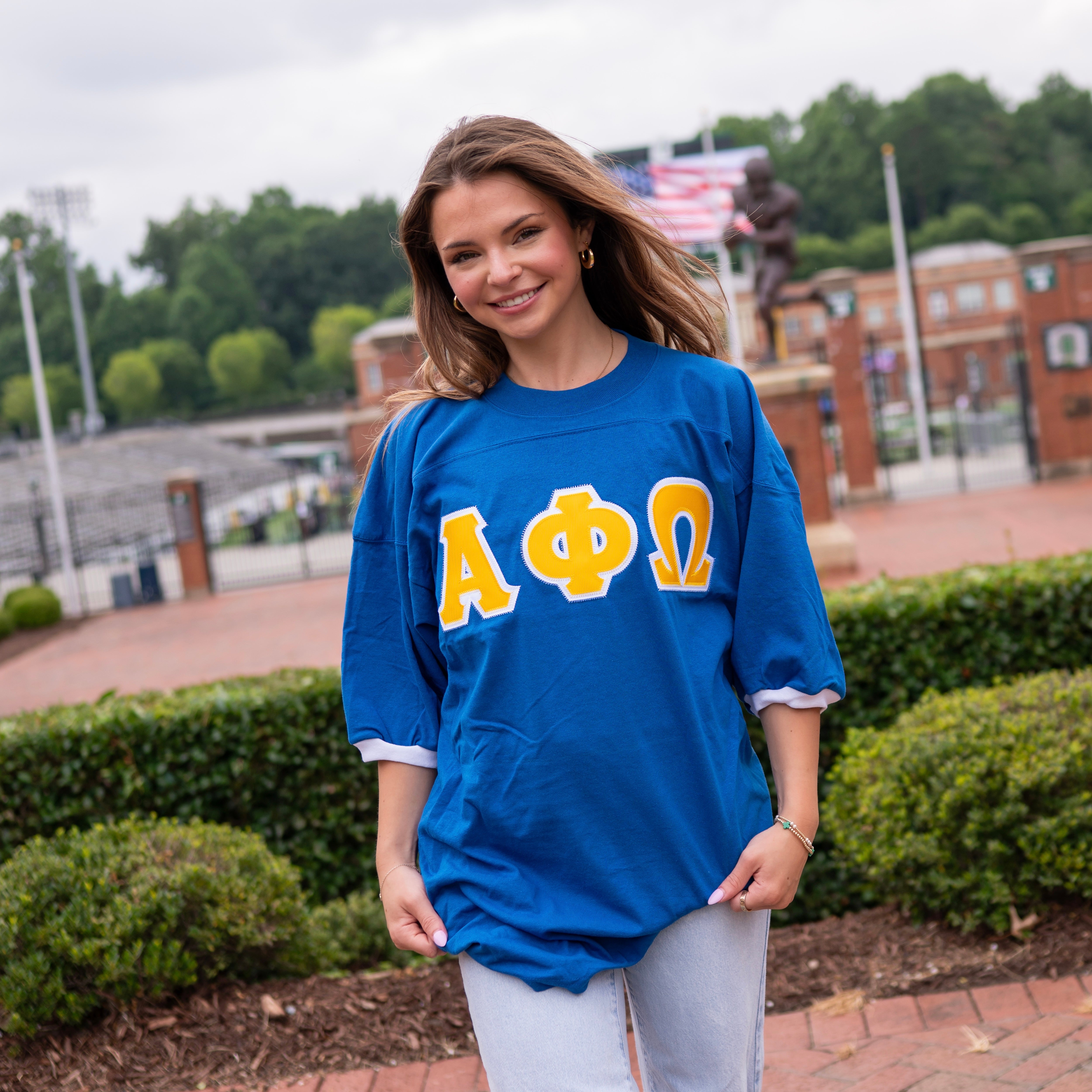 Basic Greek Letter Crew Neck Jersey - Alpha Phi Omega