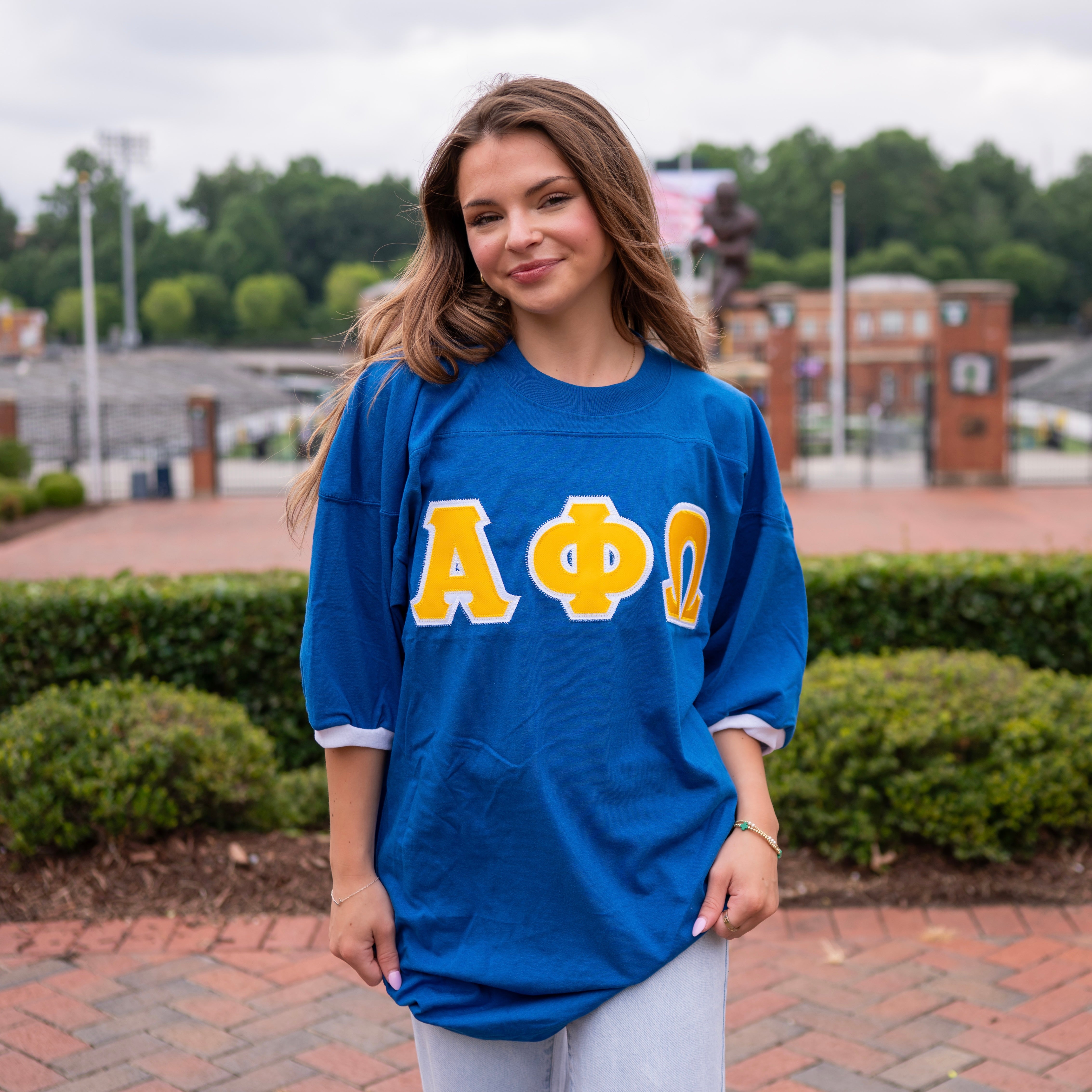Basic Greek Letter Crew Neck Jersey - Alpha Phi Omega
