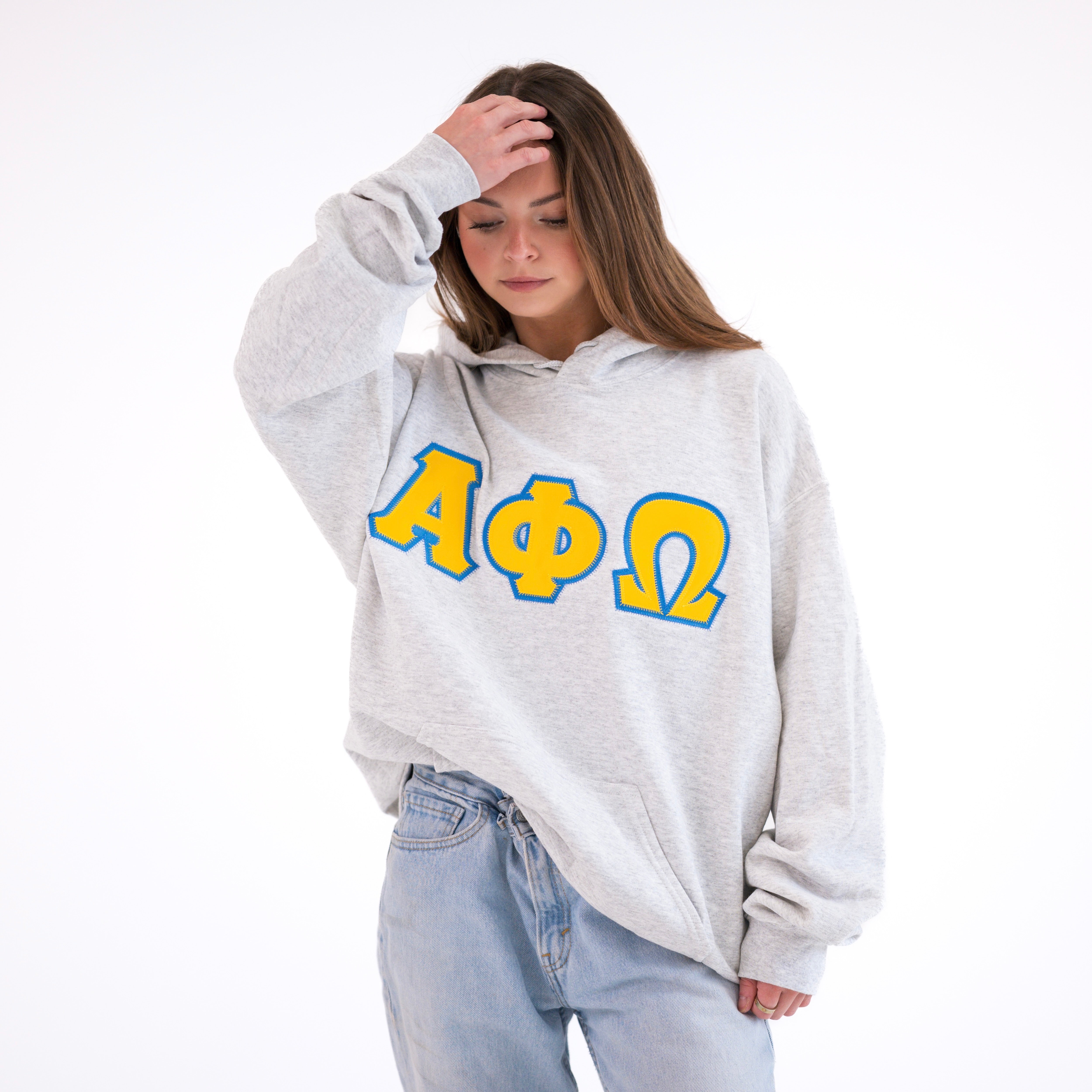 Basic Greek Letter Hoodie Sweatshirt - Alpha Phi Omega