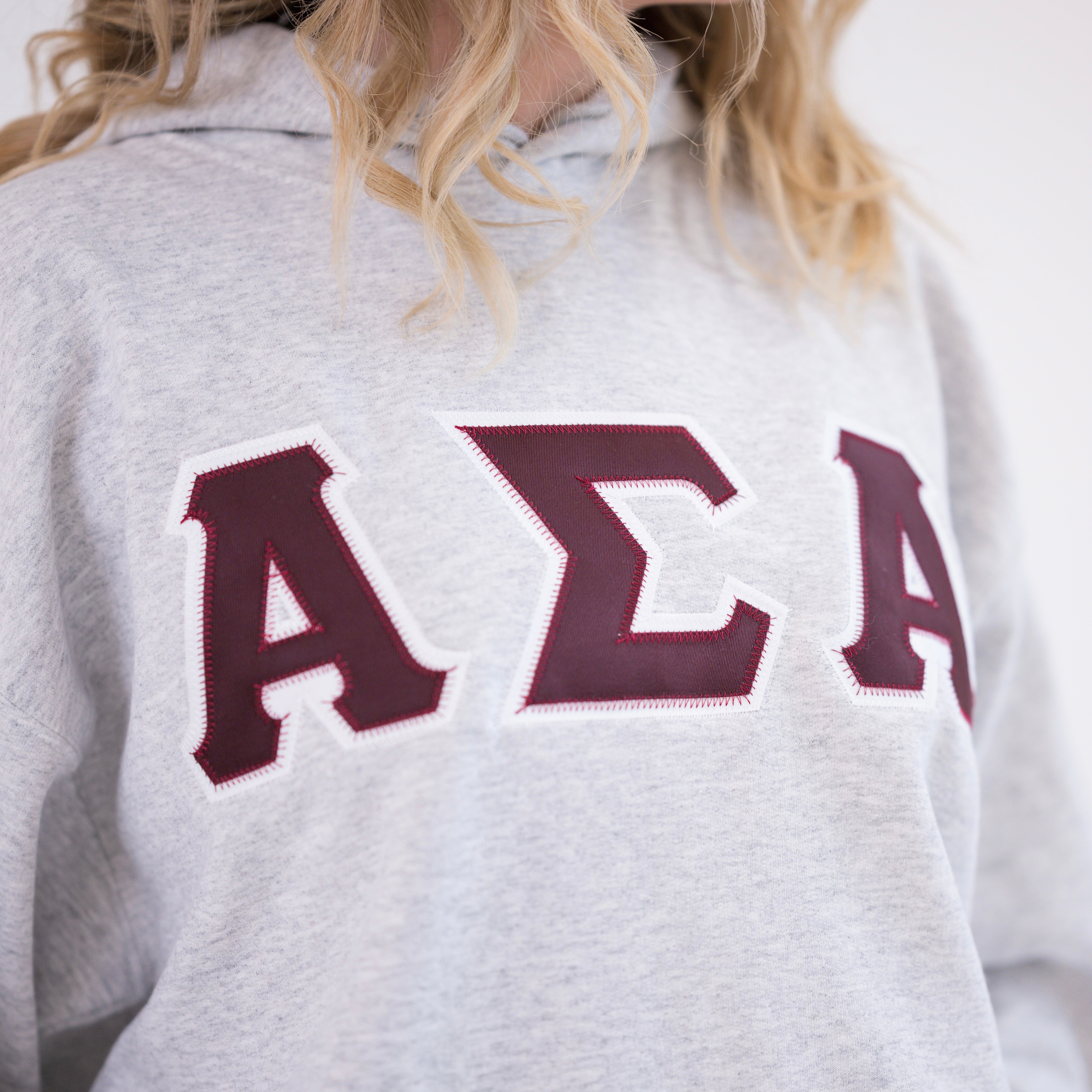 Basic Greek Letter Hoodie Sweatshirt - Alpha Sigma Alpha