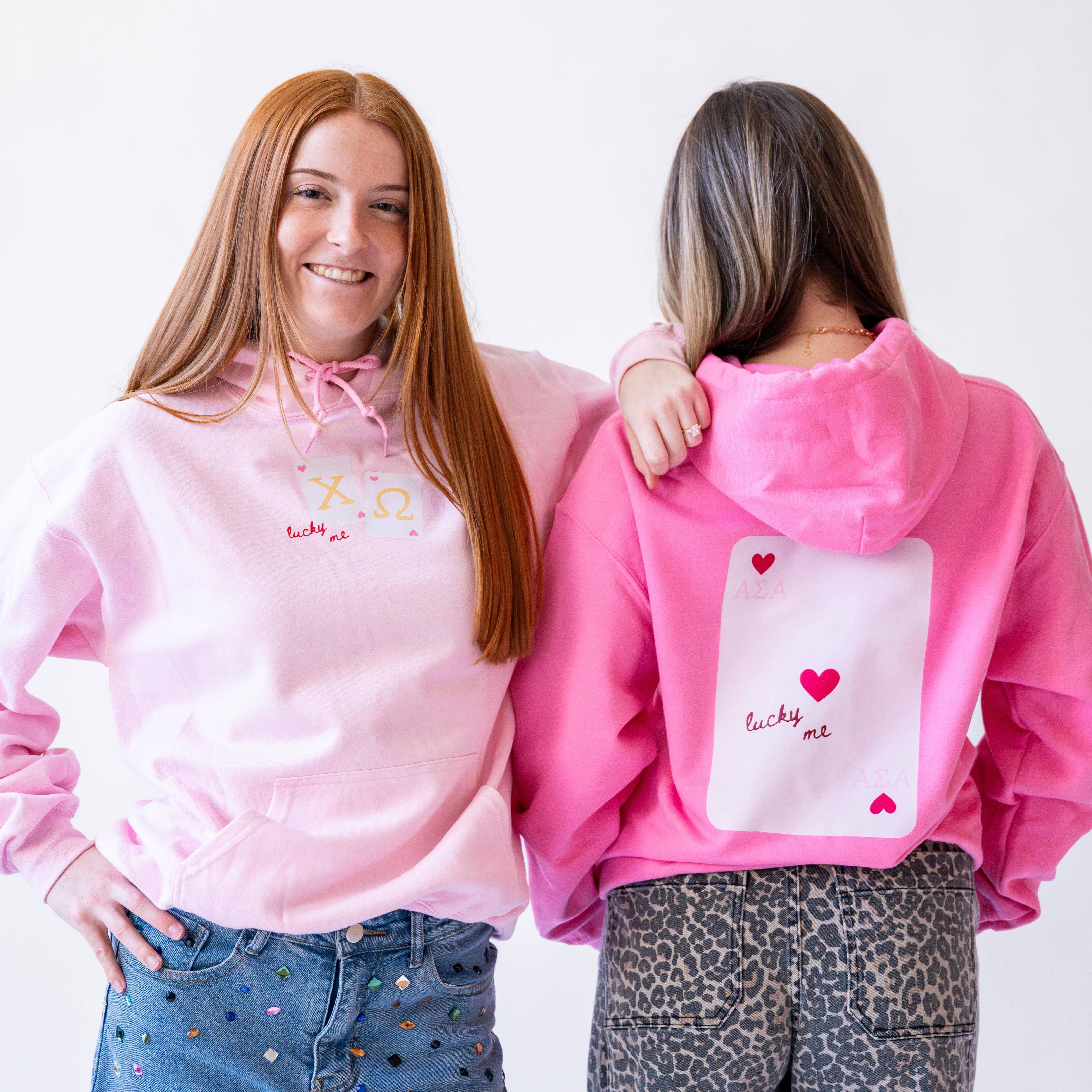 Lucky Me Queen of Hearts Hoodie Sweatshirt - Alpha Sigma Alpha