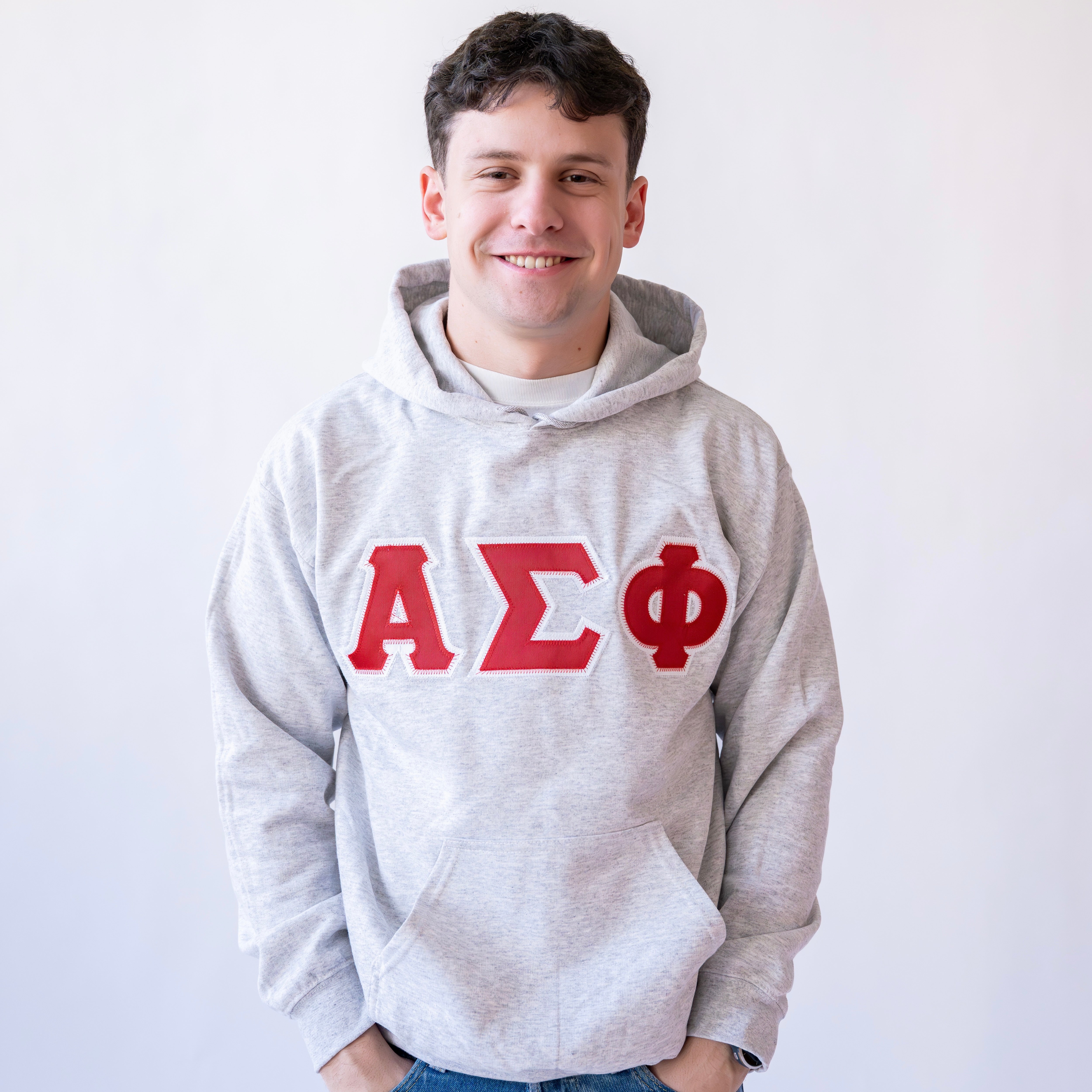 Basic Greek Letter Hoodie Sweatshirt - Alpha Sigma Phi