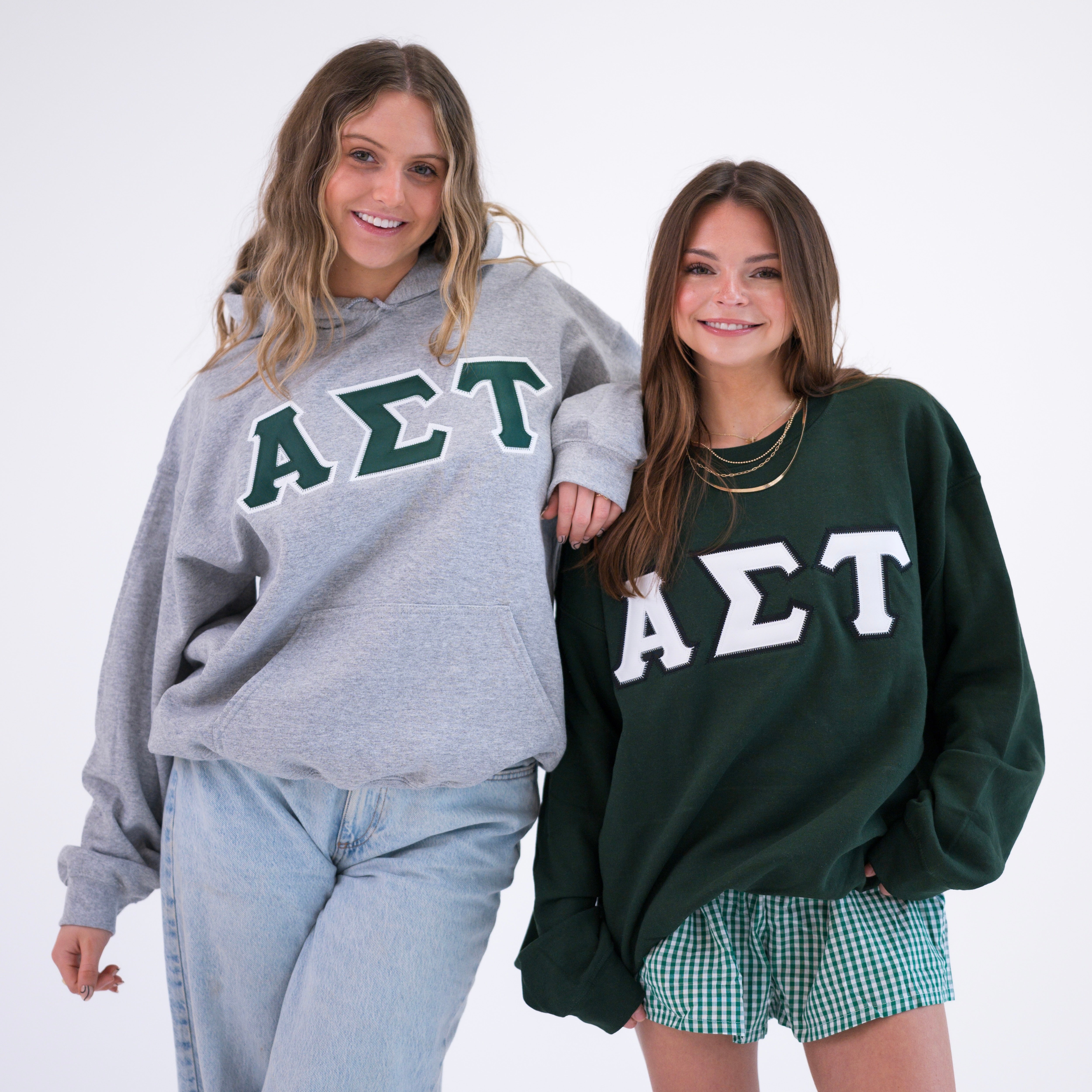 Basic Greek Letter Hoodie Sweatshirt - Alpha Sigma Tau