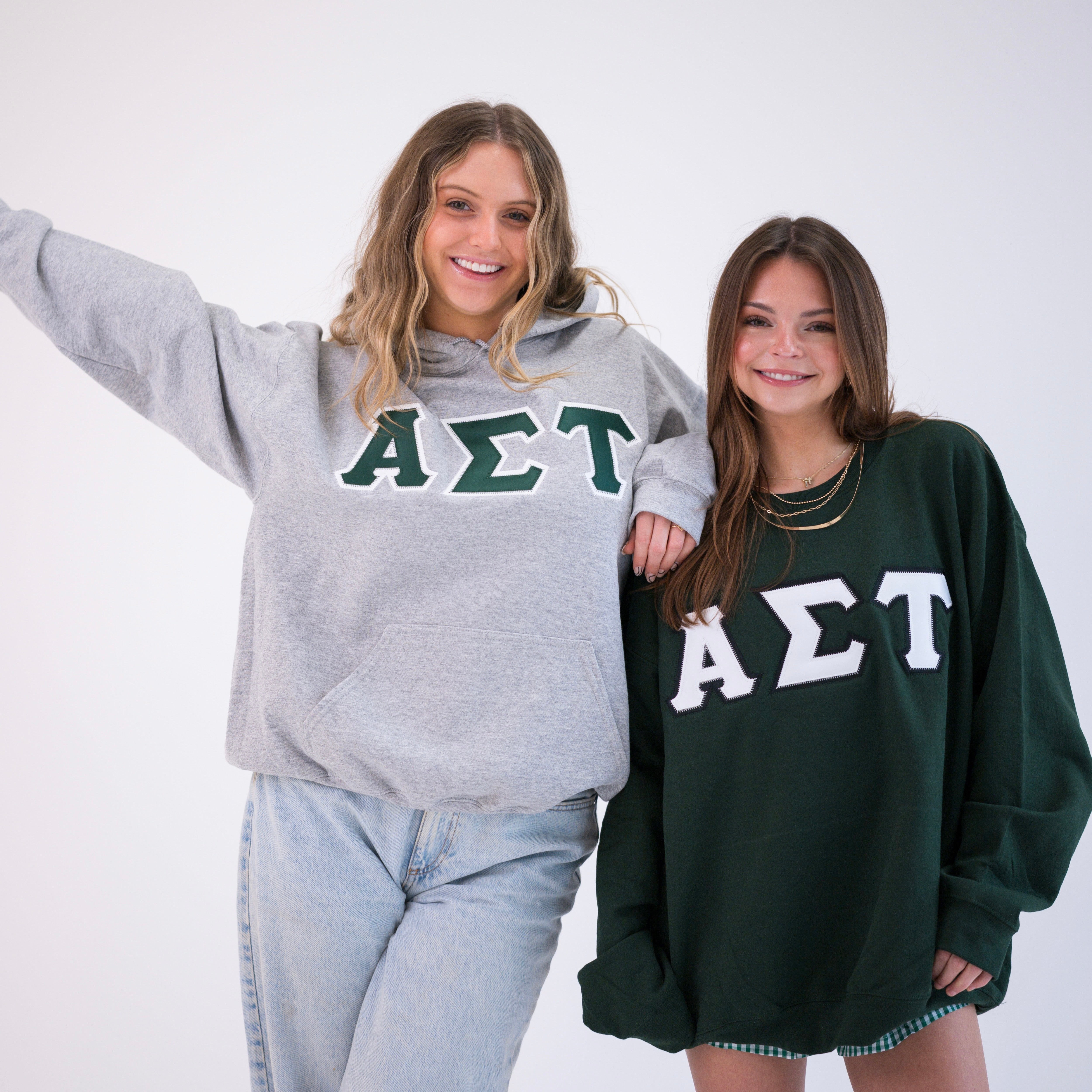 Basic Greek Letter Hoodie Sweatshirt - Alpha Sigma Tau