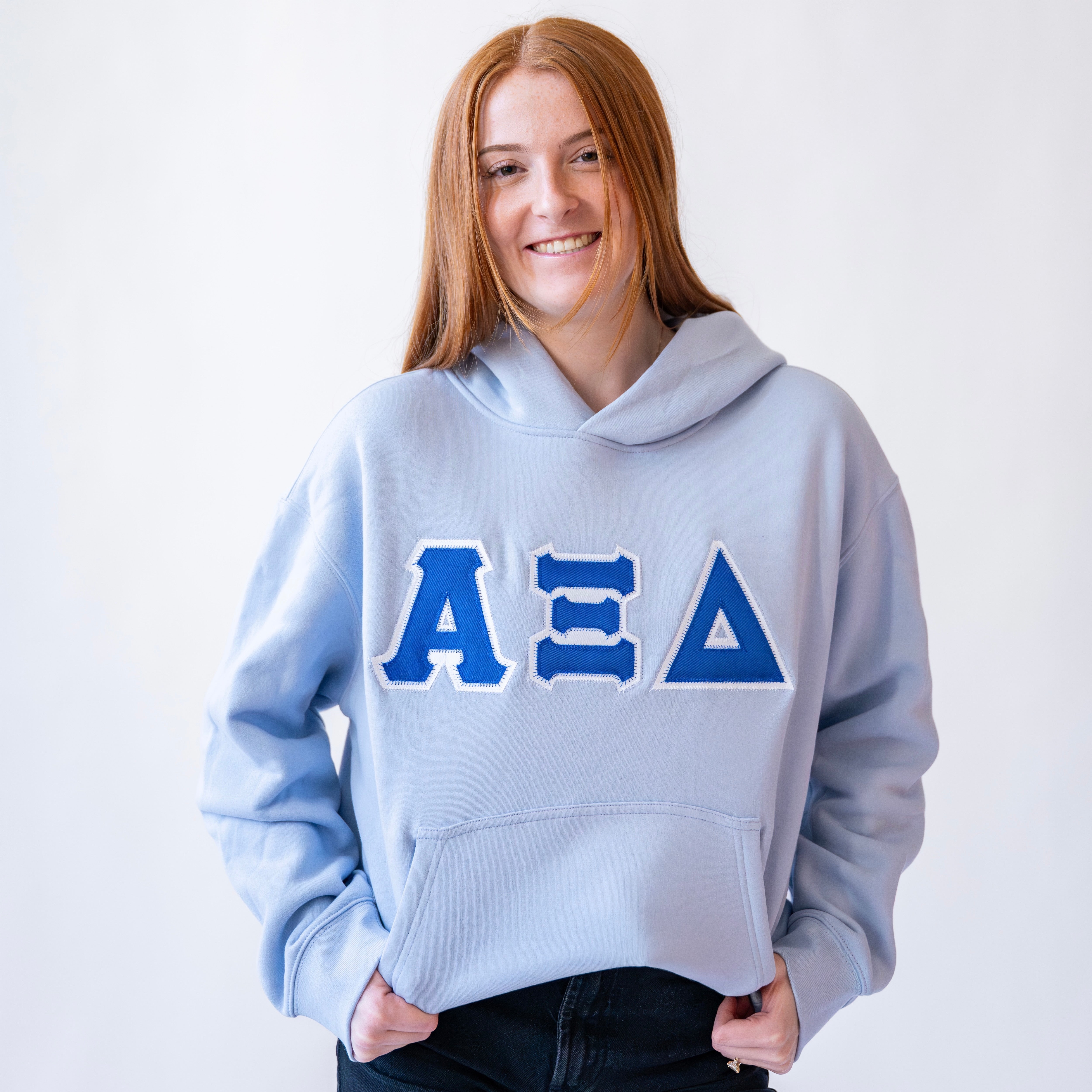 Basic Greek Letter Hoodie Sweatshirt - Alpha Xi Delta