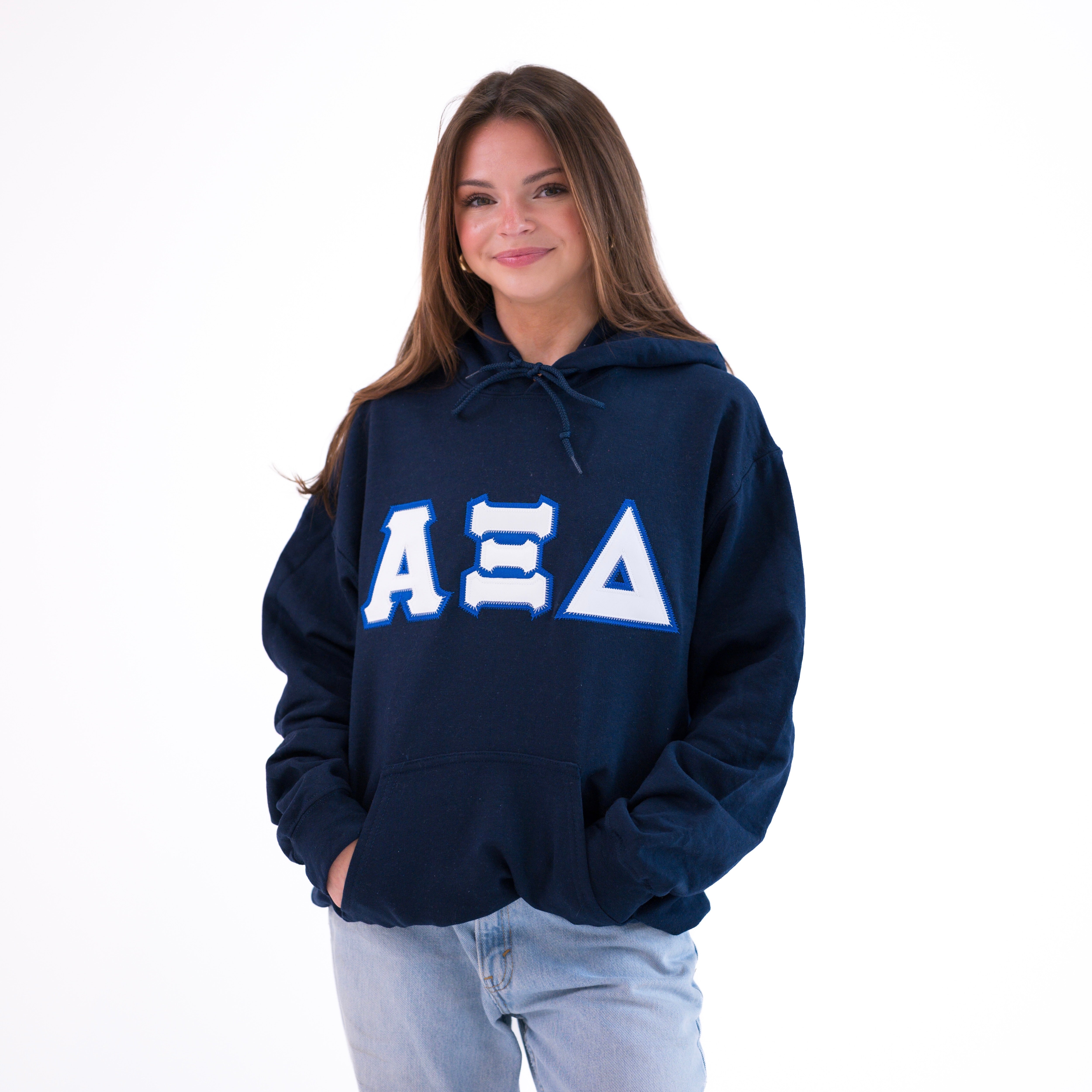 Basic Greek Letter Hoodie Sweatshirt - Alpha Xi Delta