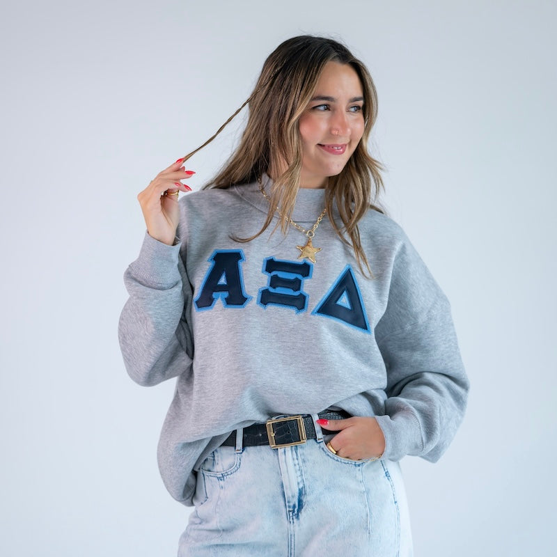 Basic Greek Letter Mockneck Sweatshirt - Alpha Xi Delta