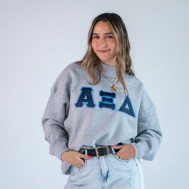 Basic Greek Letter Mockneck Sweatshirt - Alpha Xi Delta