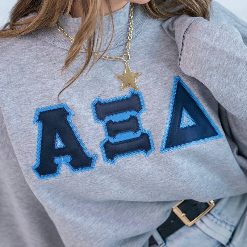 Basic Greek Letter Mockneck Sweatshirt - Alpha Xi Delta