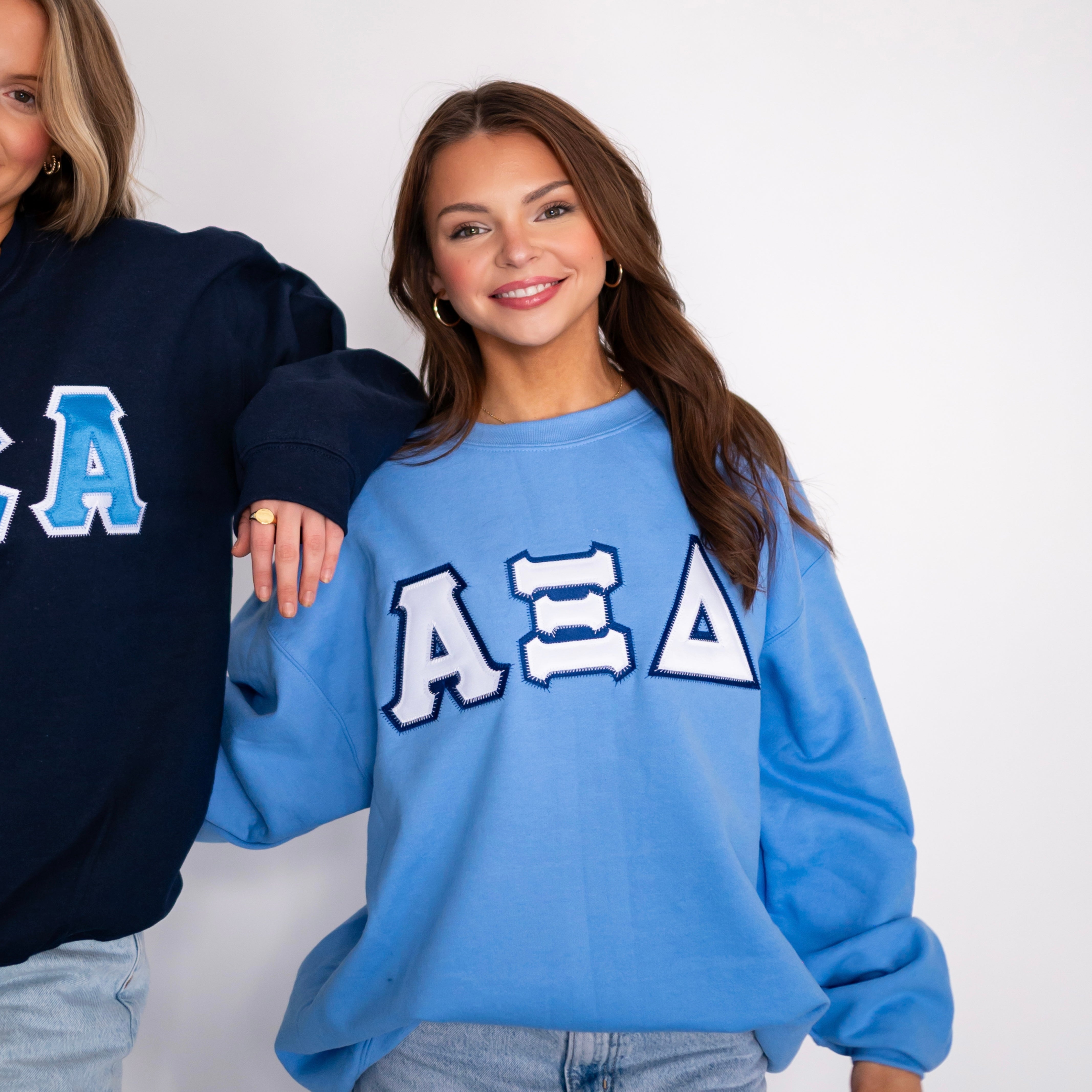 Basic Greek Letter Crewneck Sweatshirt - Alpha Xi Delta