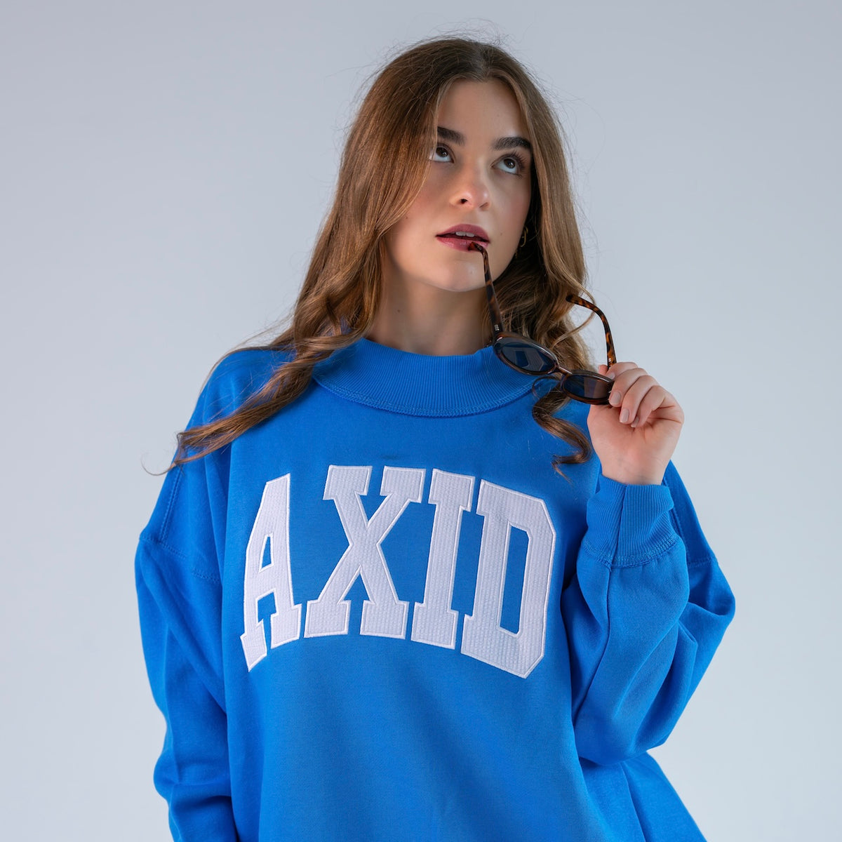 Main Character Seersucker Mockneck Sweatshirt