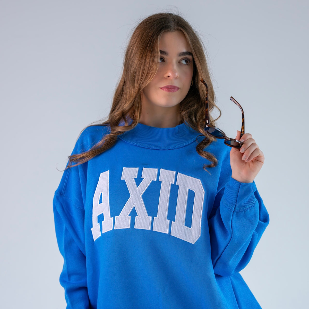 Main Character Seersucker Mockneck Sweatshirt  - Alpha Xi Delta