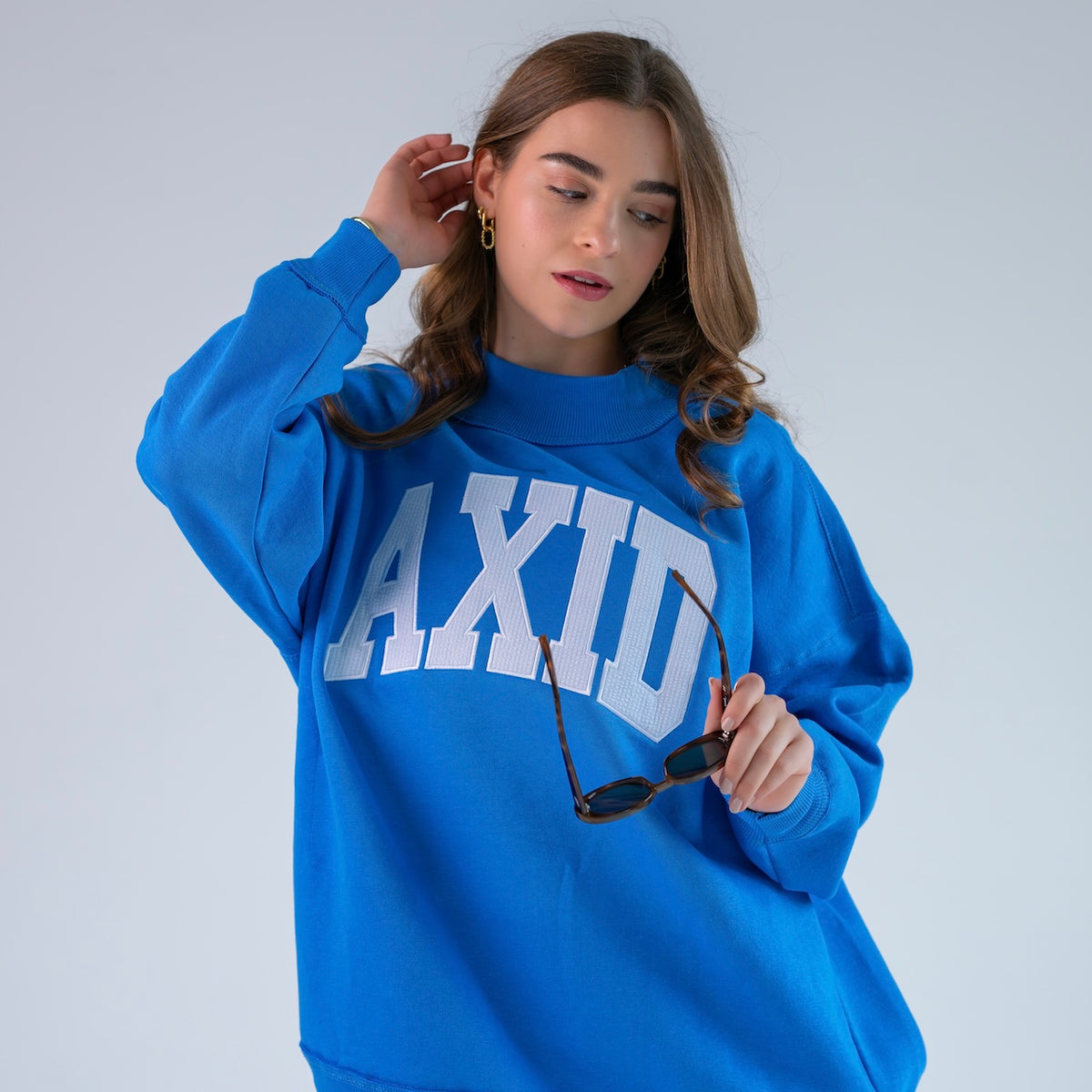 Main Character Seersucker Mockneck Sweatshirt  - Alpha Xi Delta
