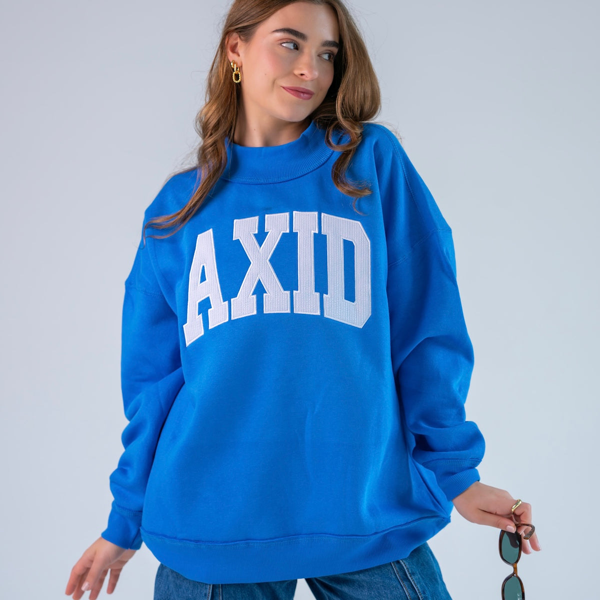 Main Character Seersucker Mockneck Sweatshirt