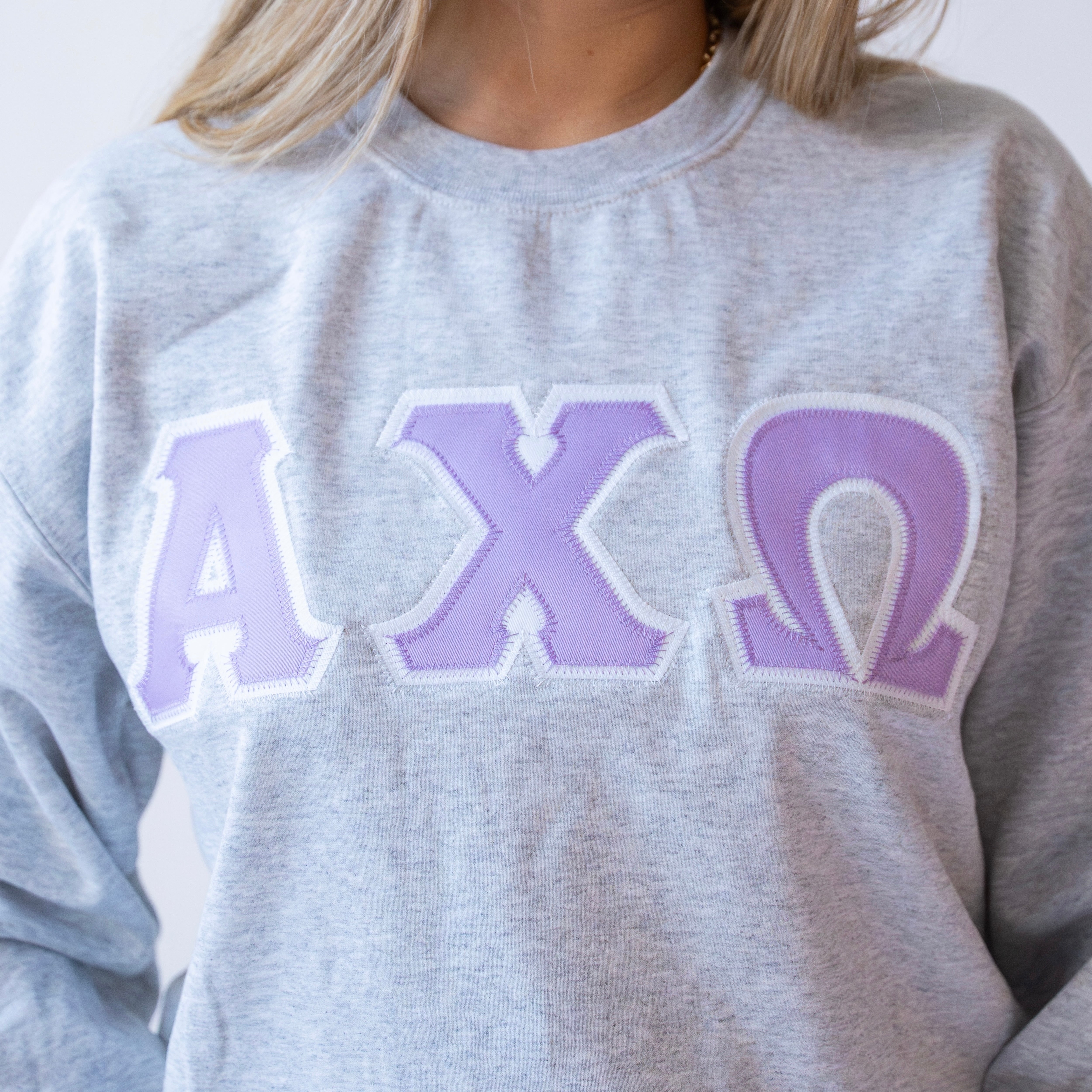 Basic Greek Letter Crewneck Sweatshirt - Alpha Chi Omega