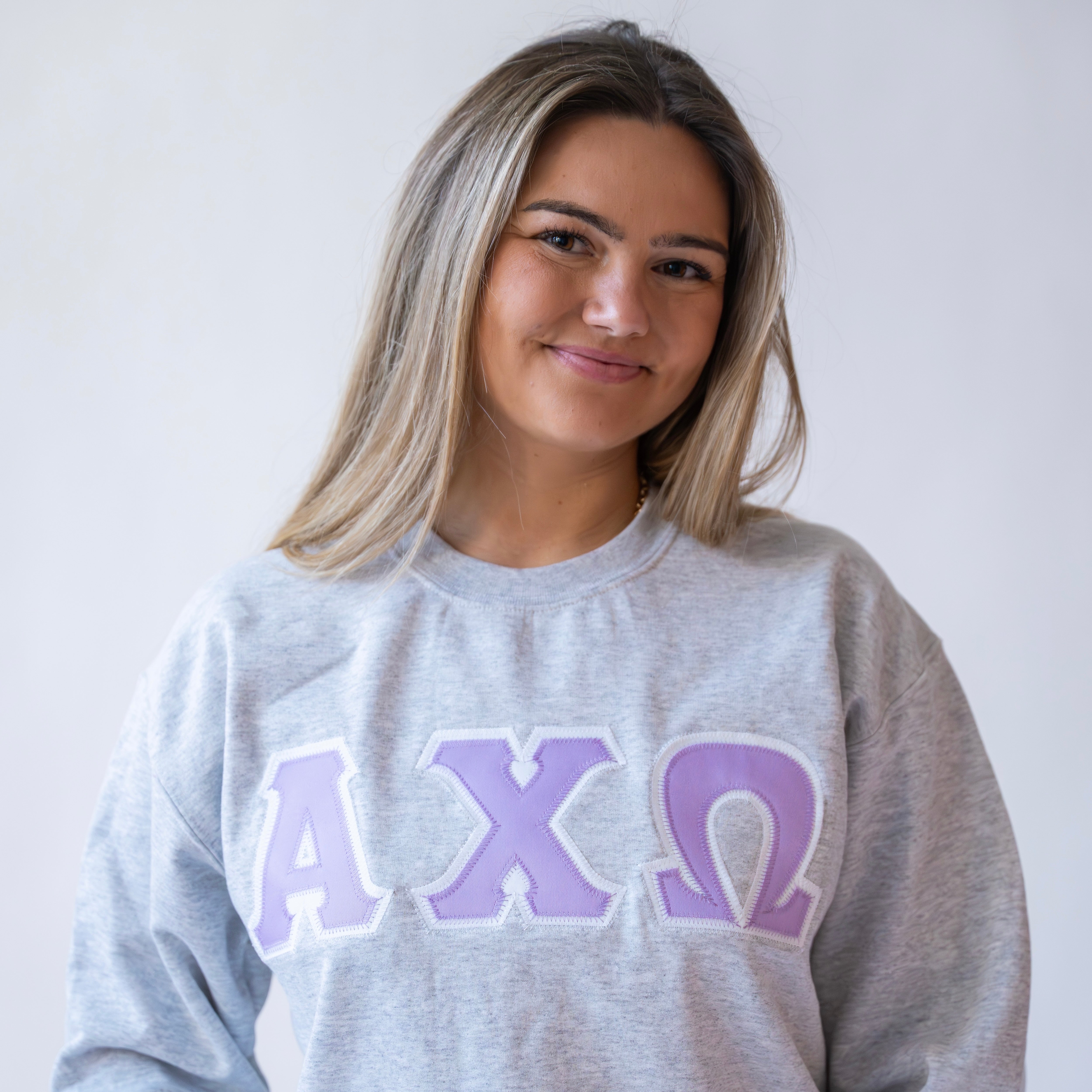 Basic Greek Letter Crewneck Sweatshirt - Alpha Chi Omega