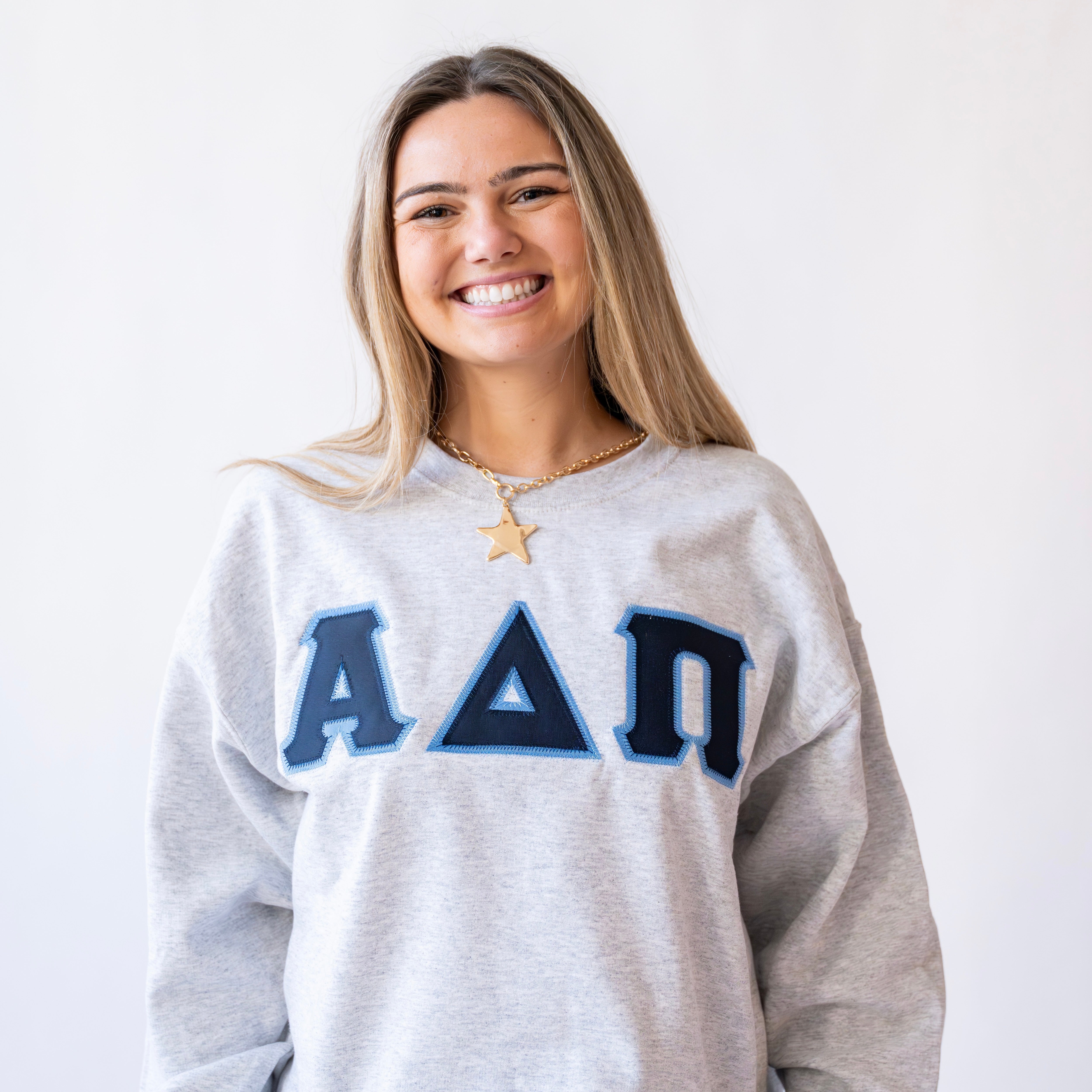 Basic Greek Letter Crewneck Sweatshirt - Alpha Delta Pi