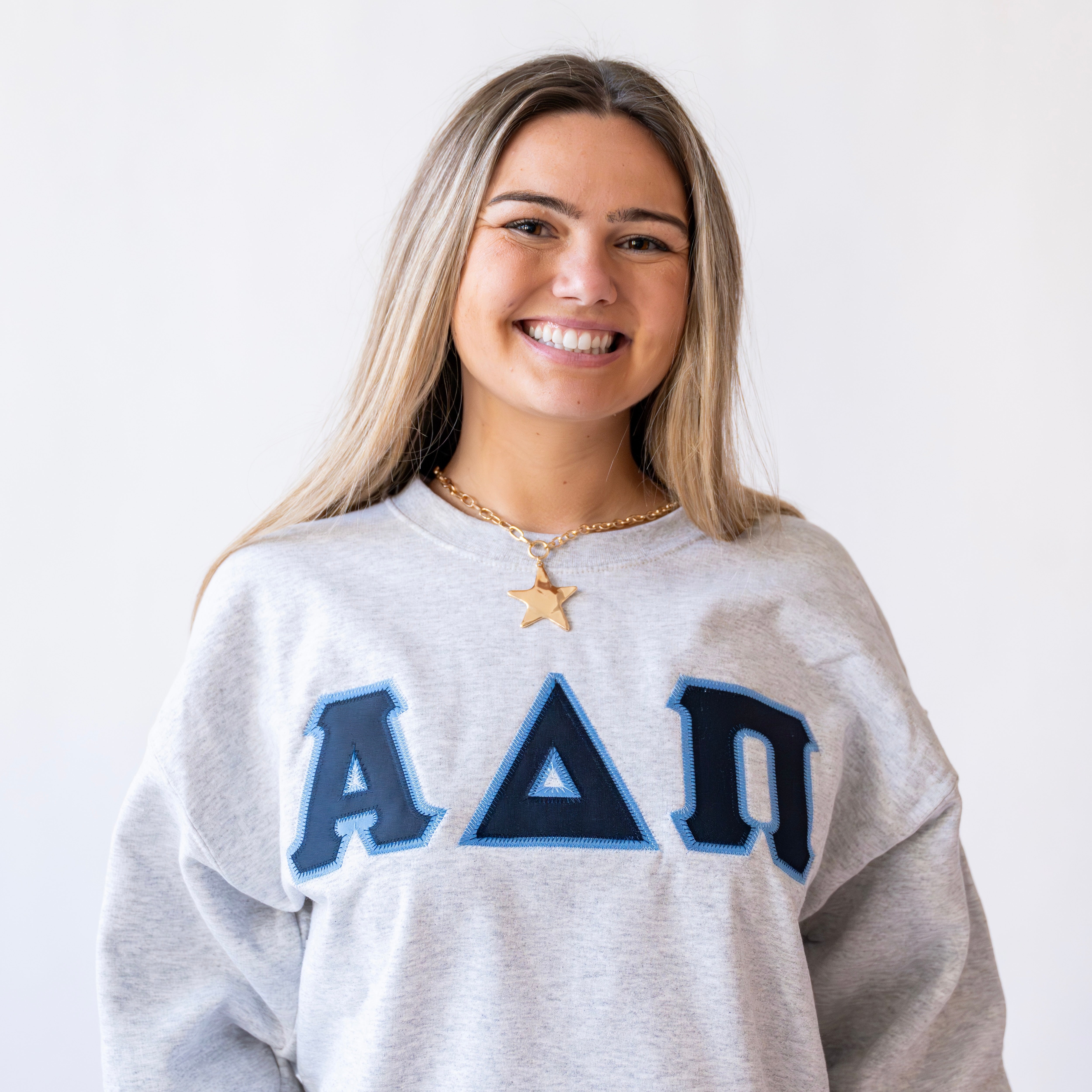 Basic Greek Letter Crewneck Sweatshirt - Alpha Delta Pi
