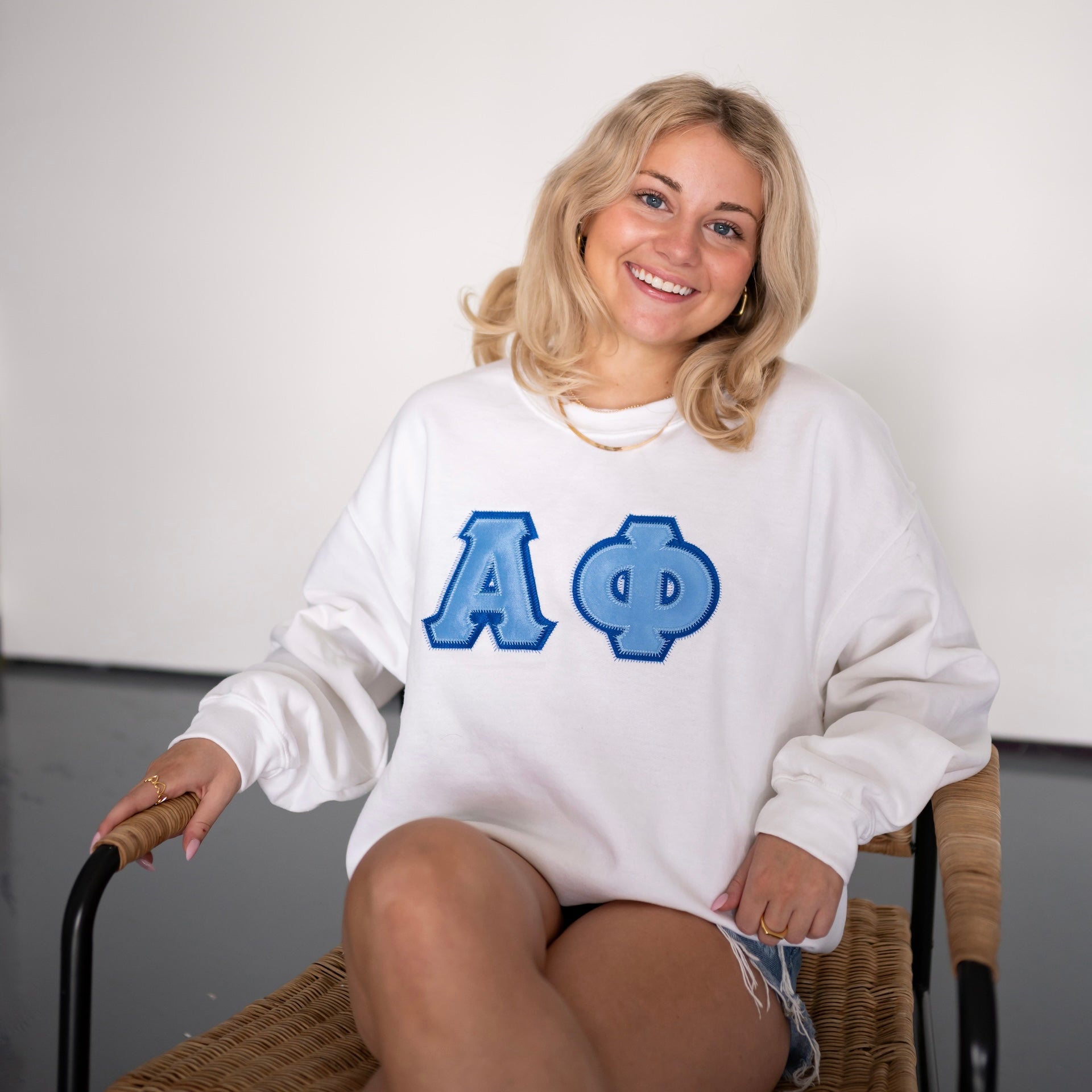 Basic Greek Letter Crewneck Sweatshirt - Alpha Phi