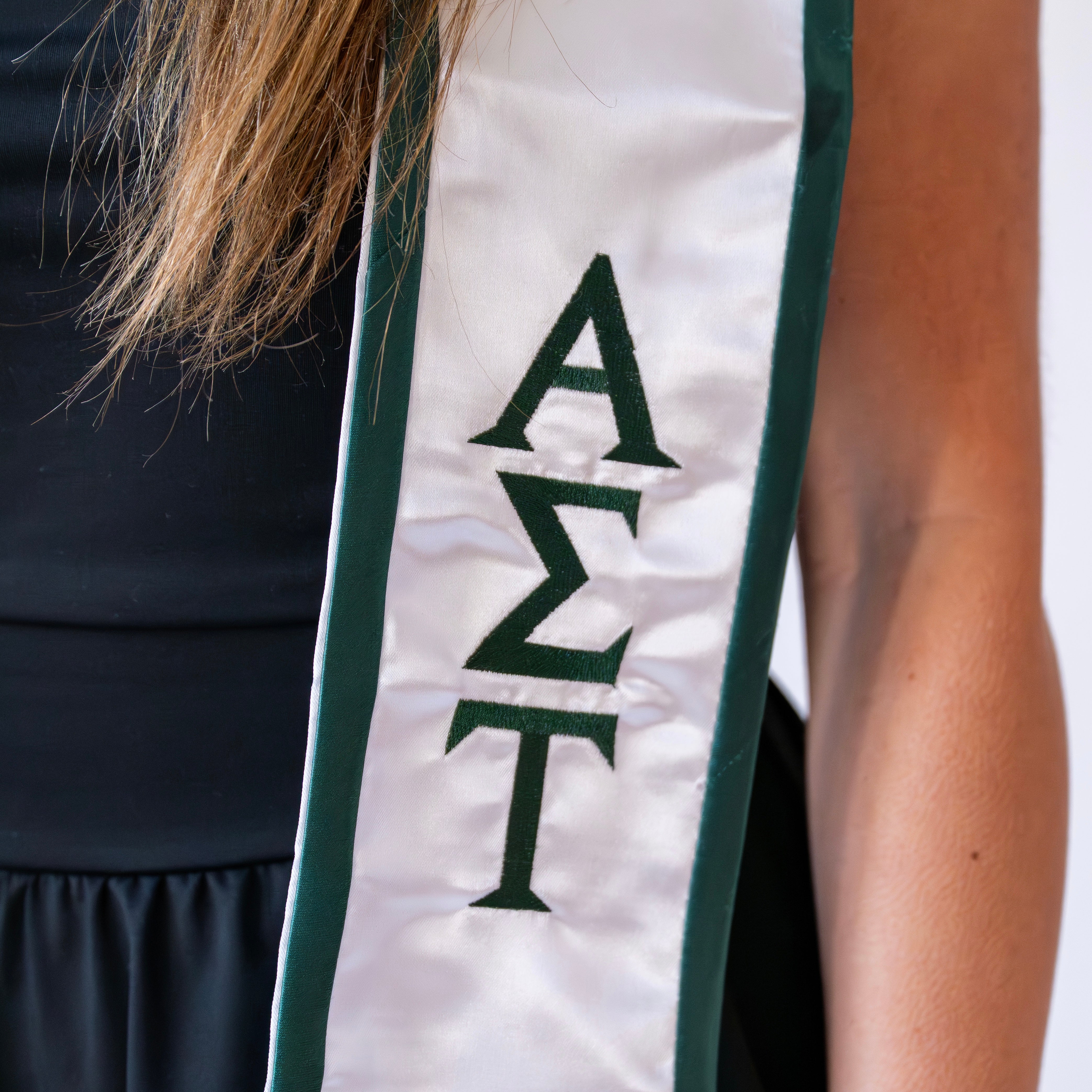 Alpha Sigma Tau Crest Angled Sorority Graduation Stole