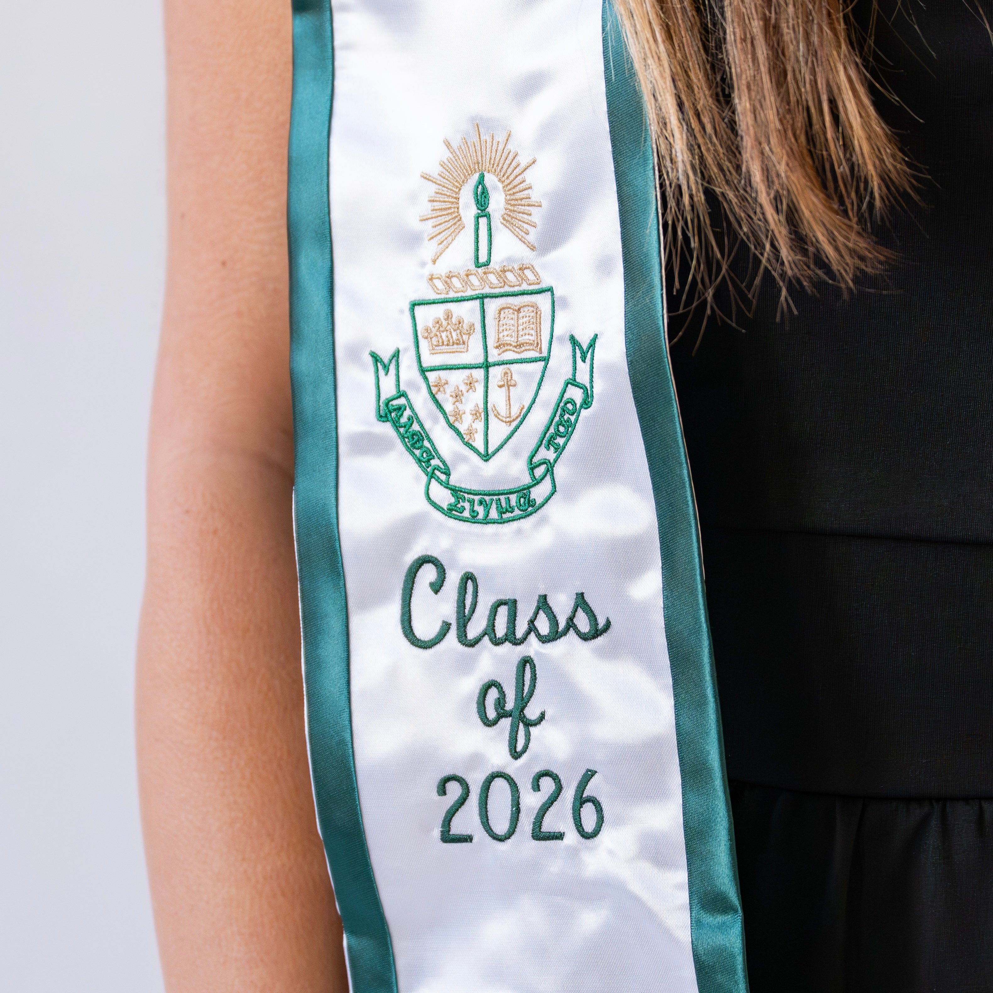 Alpha Sigma Tau Crest Angled Sorority Graduation Stole