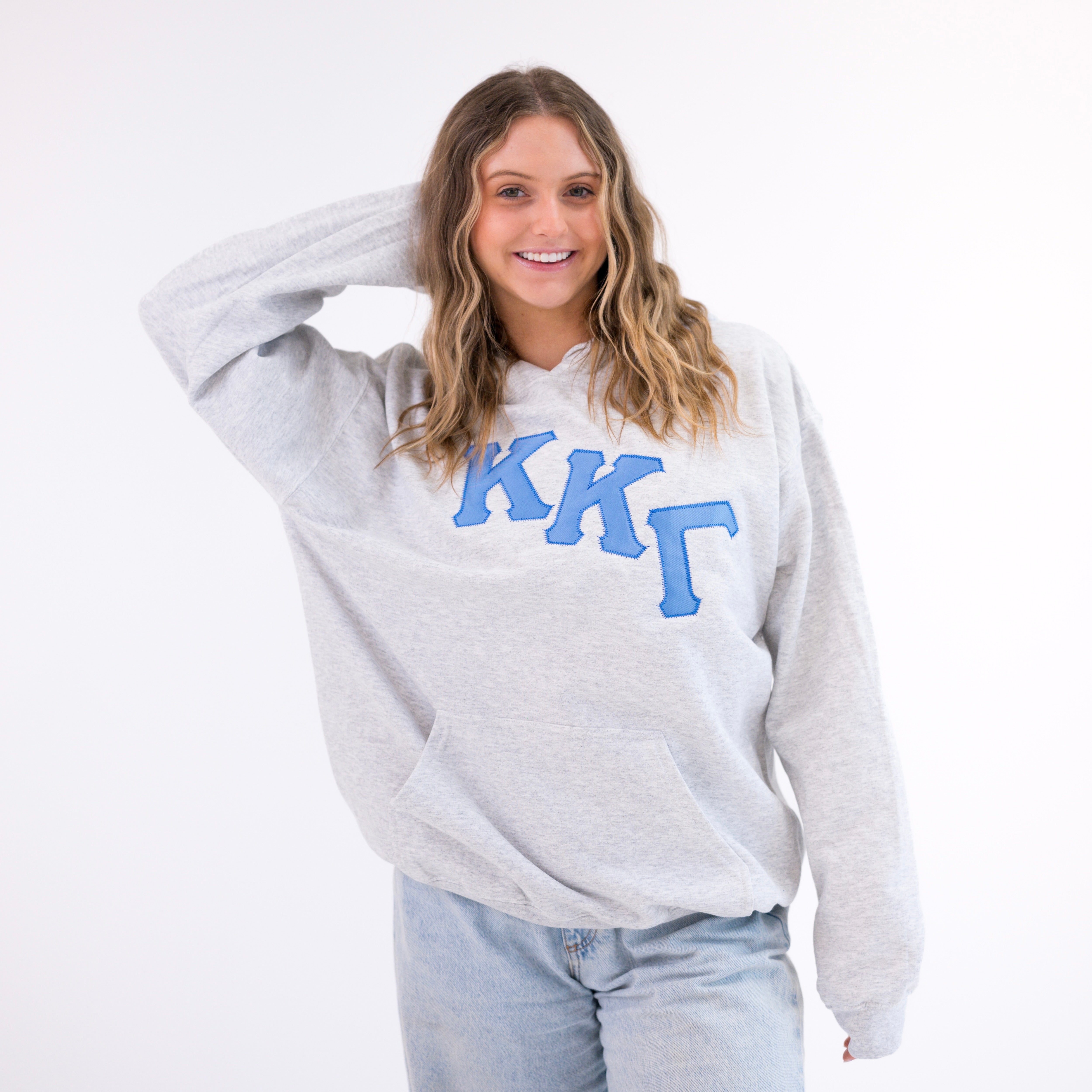 Asymmetrical Greek Letter Hooded Sweatshirt - Kappa Kappa Gamma