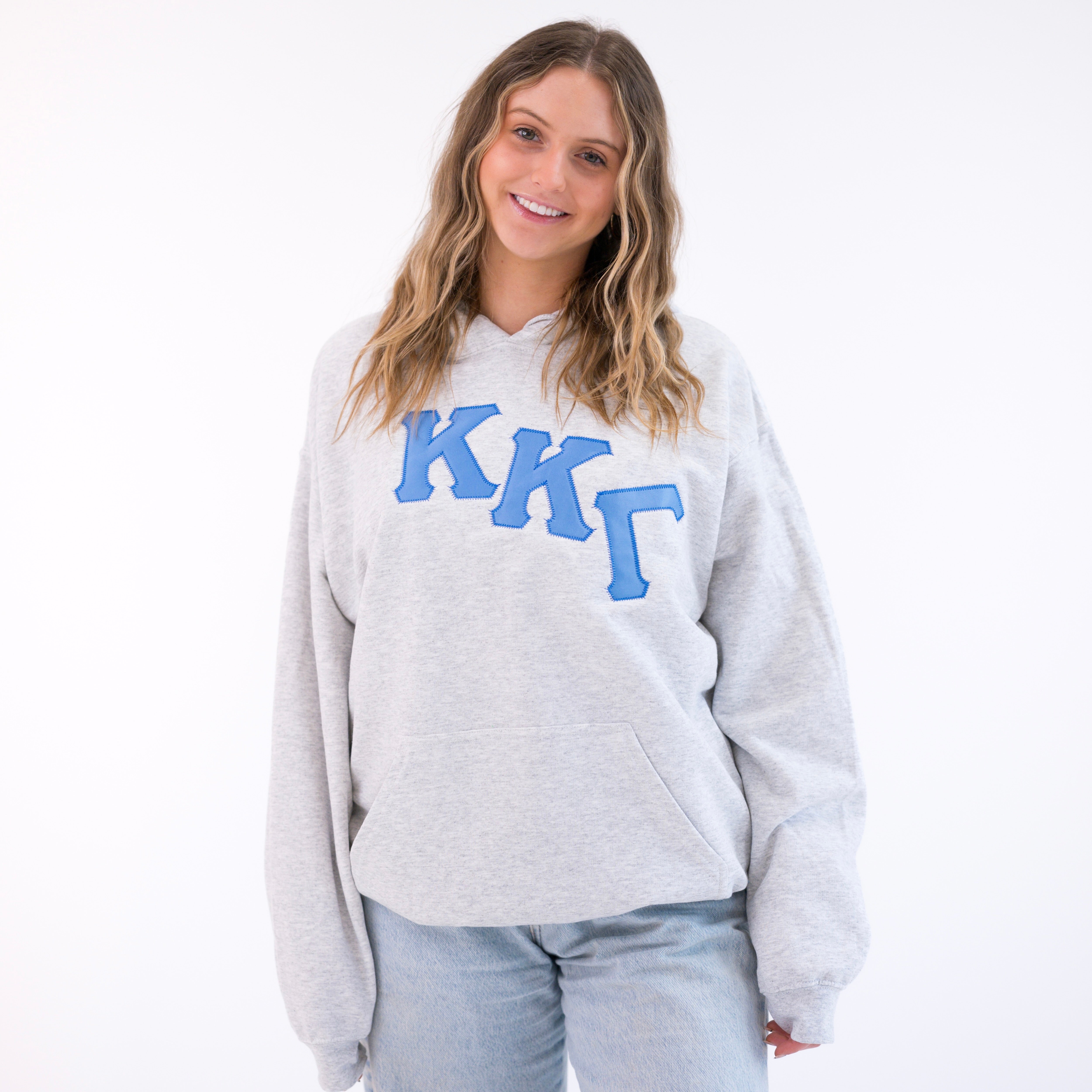Asymmetrical Greek Letter Hooded Sweatshirt - Kappa Kappa Gamma