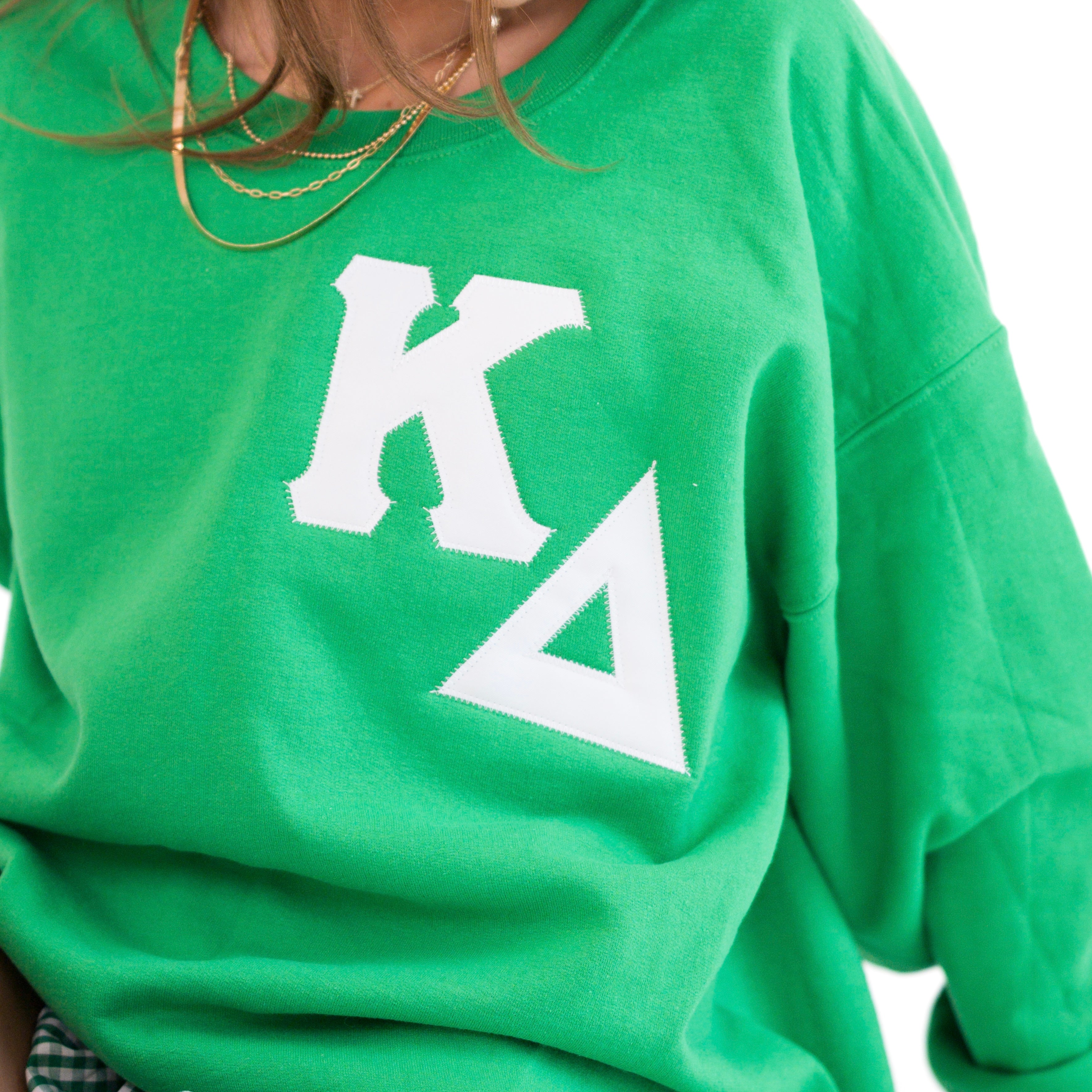 Asymmetrical Greek Letter Crewneck Sweatshirt