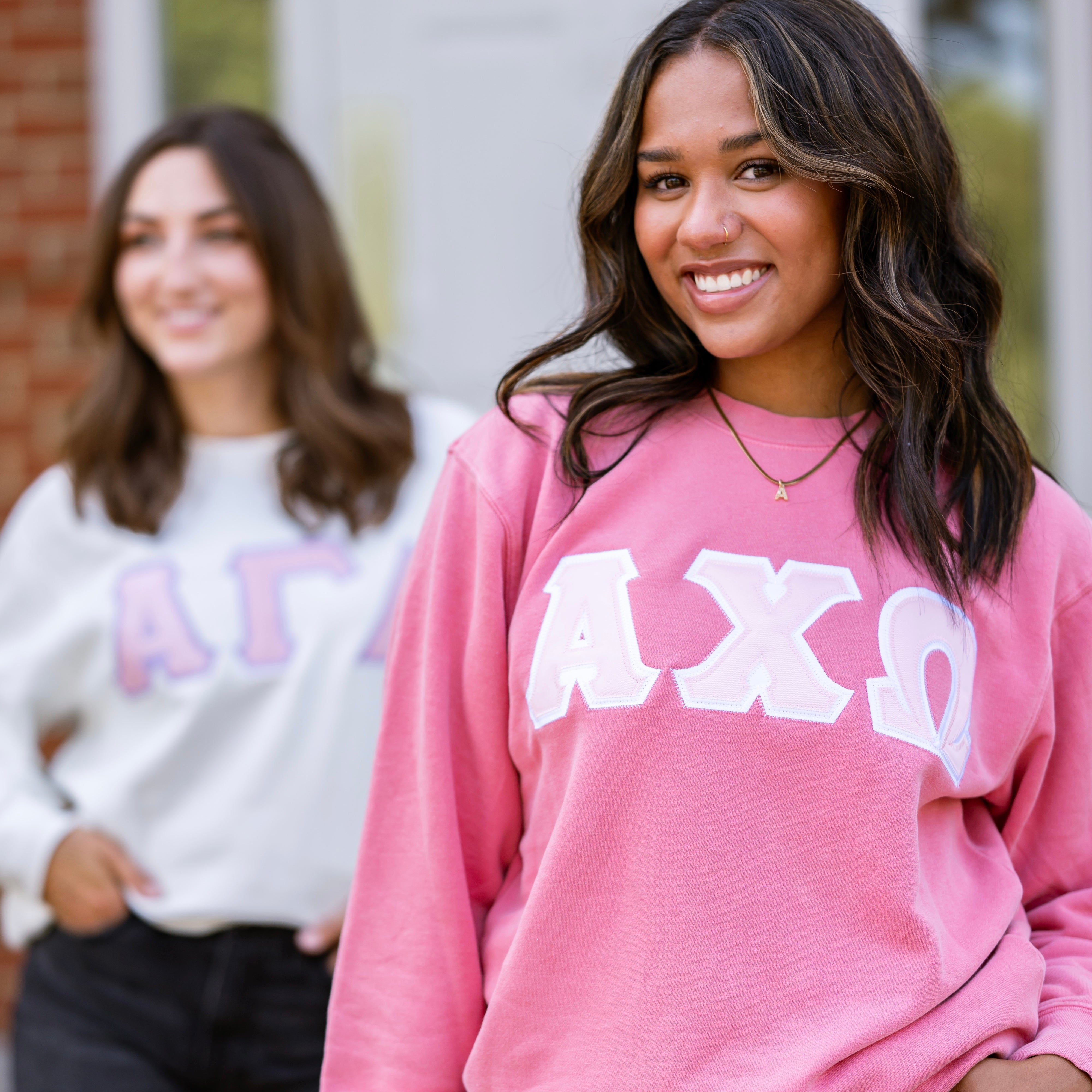 Basic Greek Letter Crewneck Sweatshirt