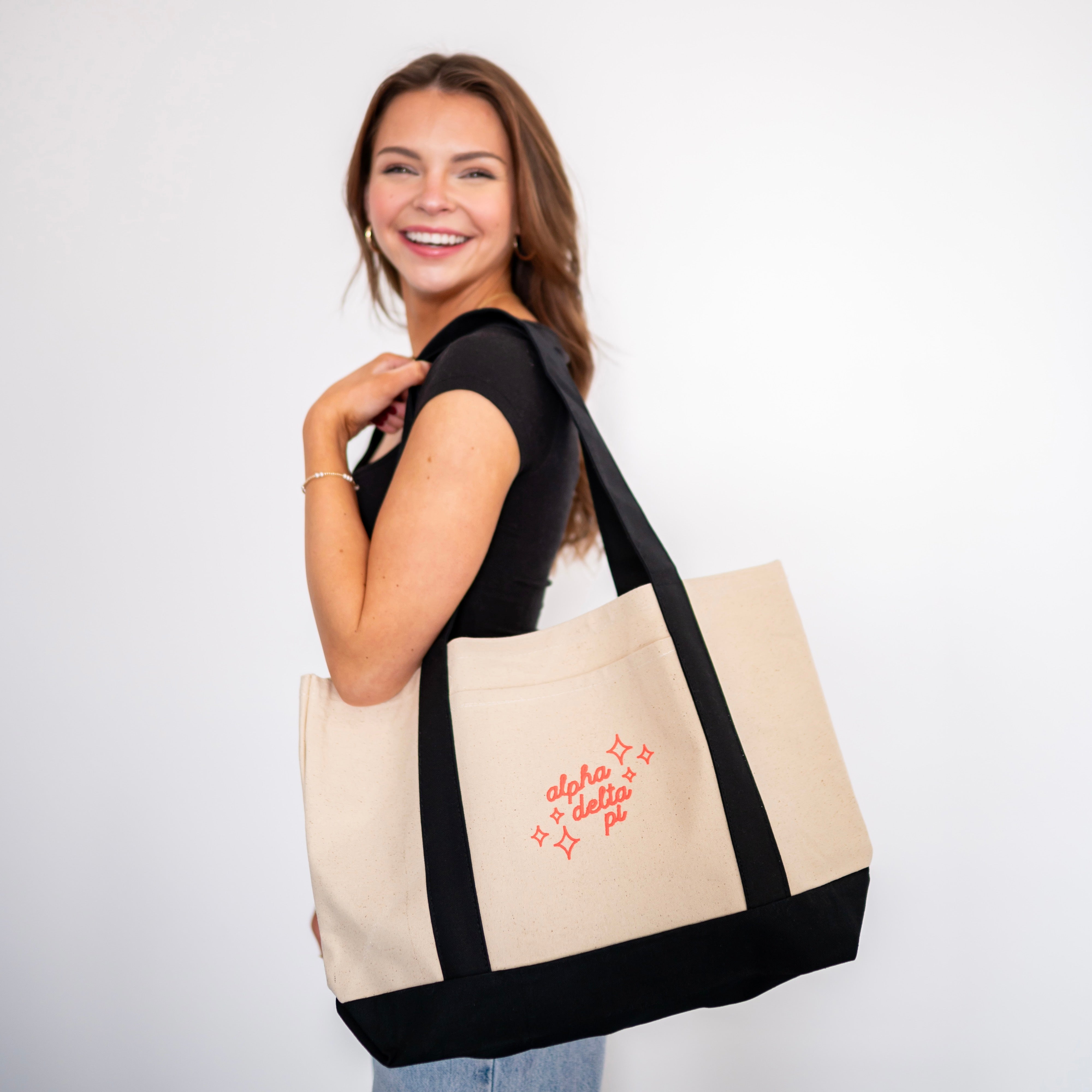 Bejeweled Embroidered Canvas Tote Bag