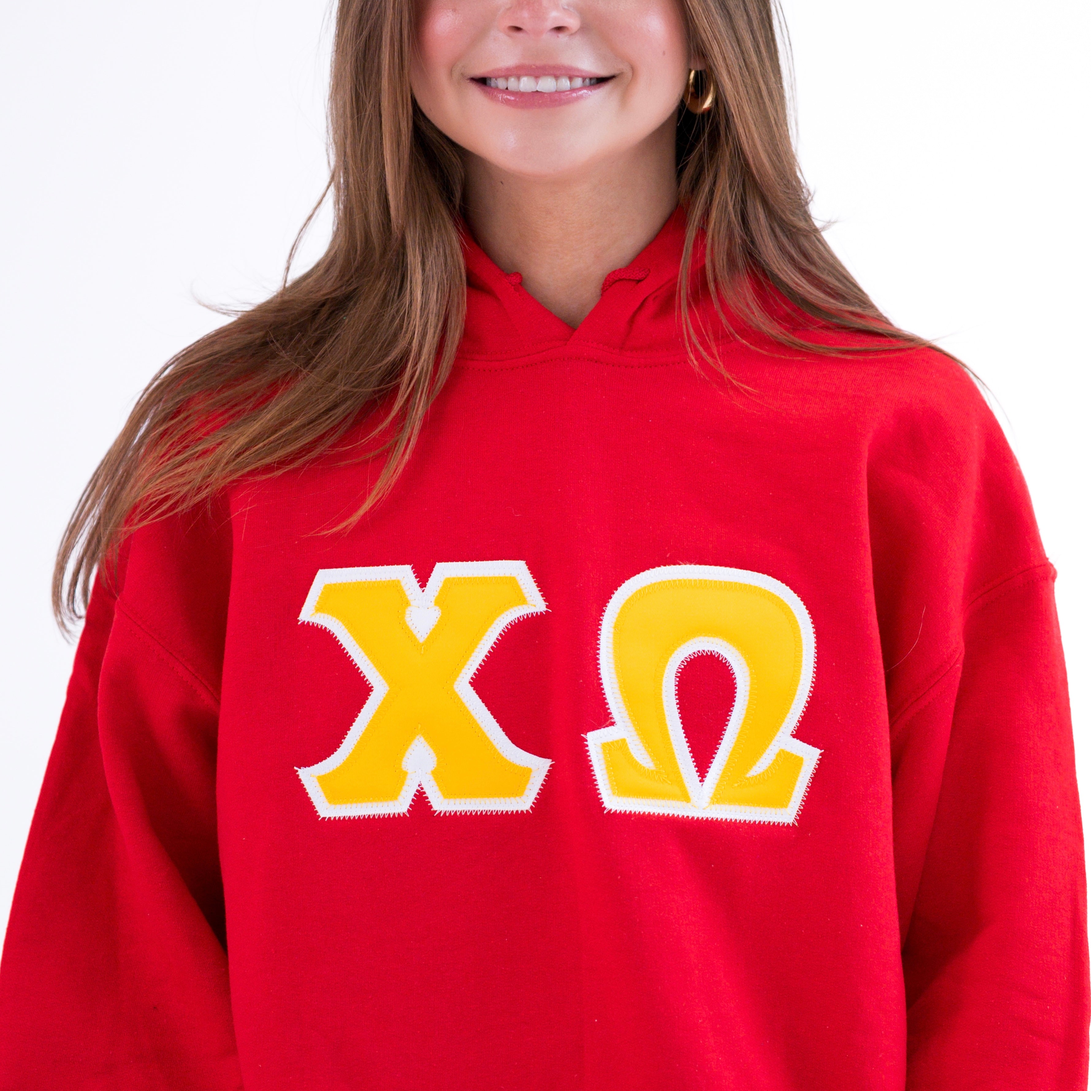 Basic Greek Letter Hoodie Sweatshirt - Chi Omega