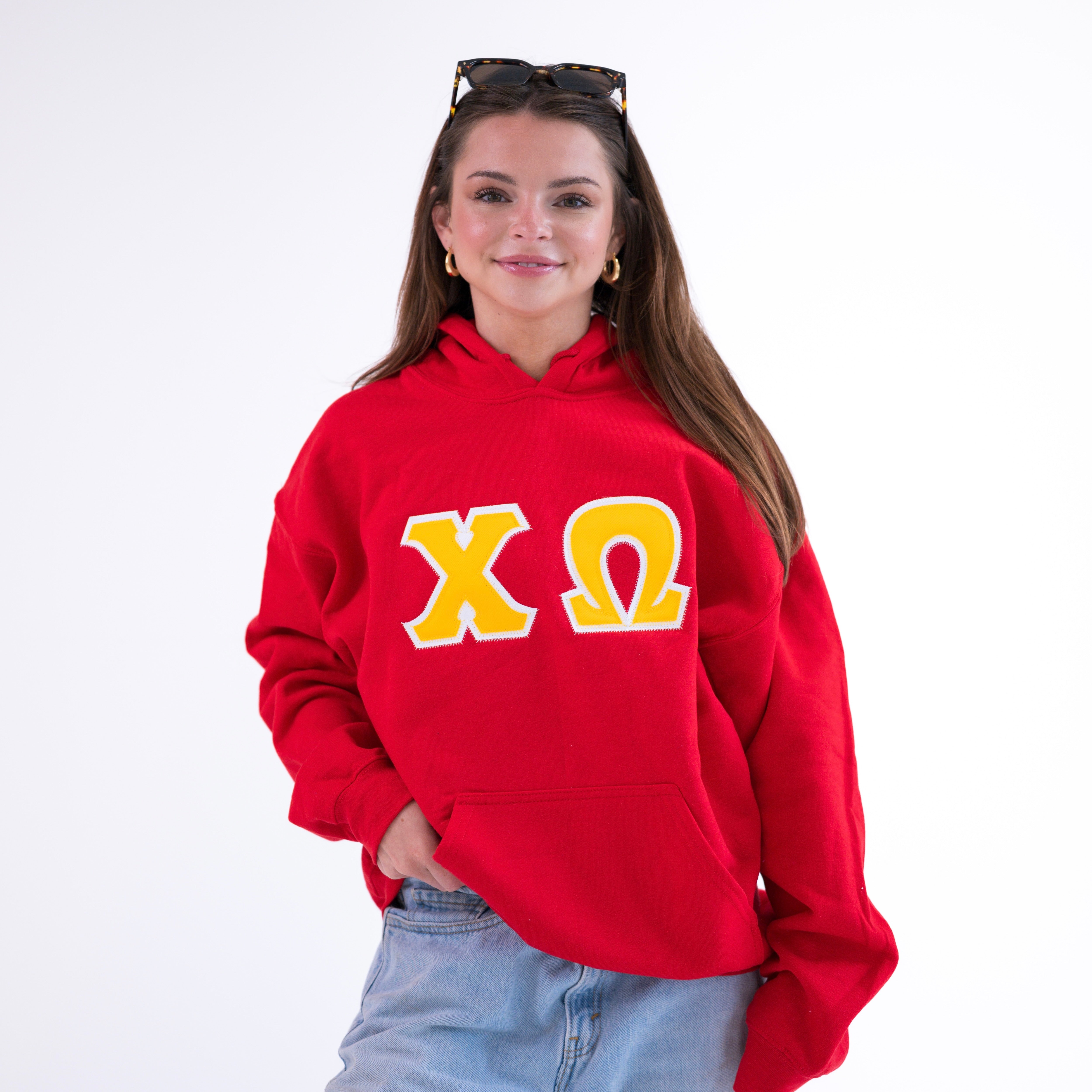 Basic Greek Letter Hoodie Sweatshirt - Chi Omega