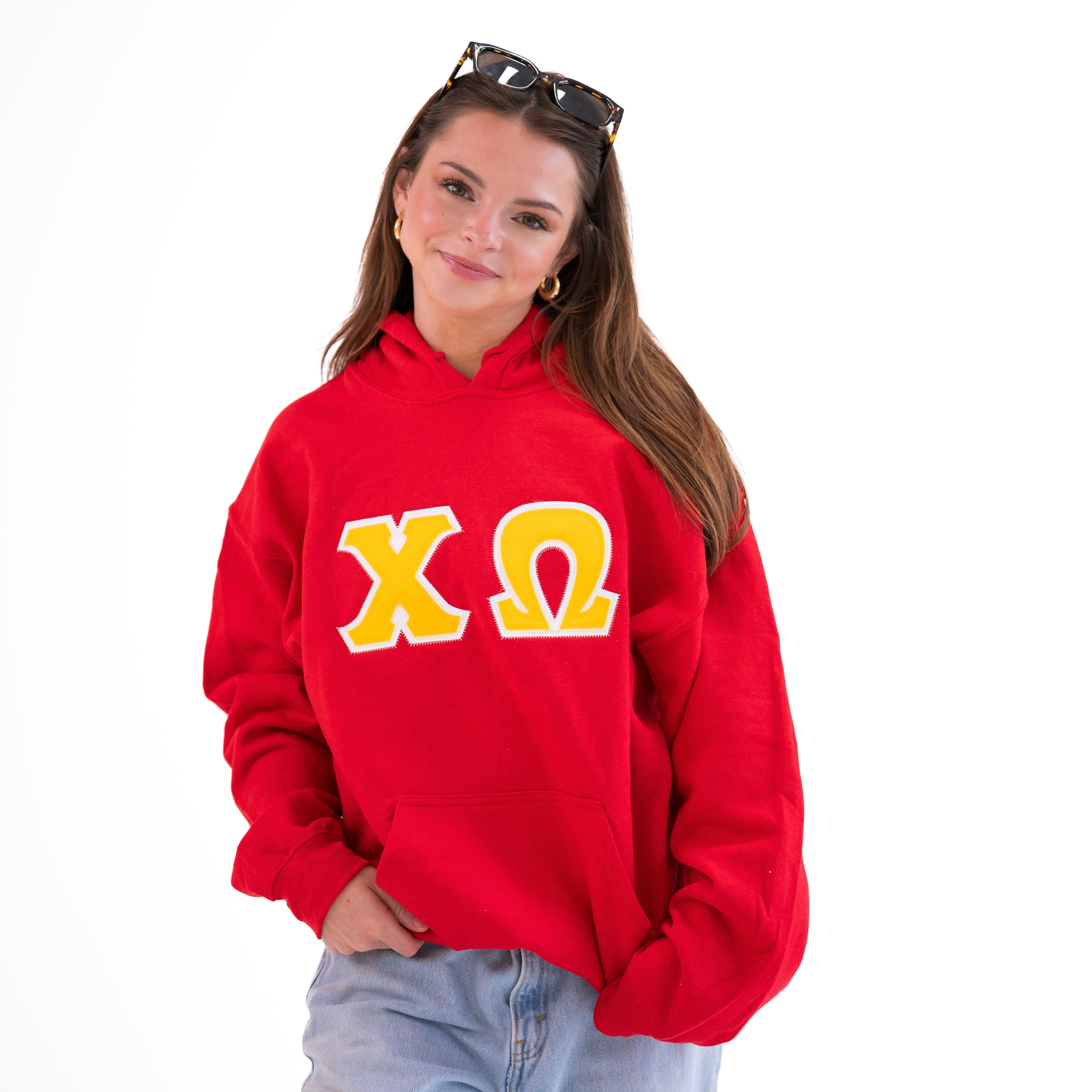 Basic Greek Letter Hoodie Sweatshirt - Chi Omega