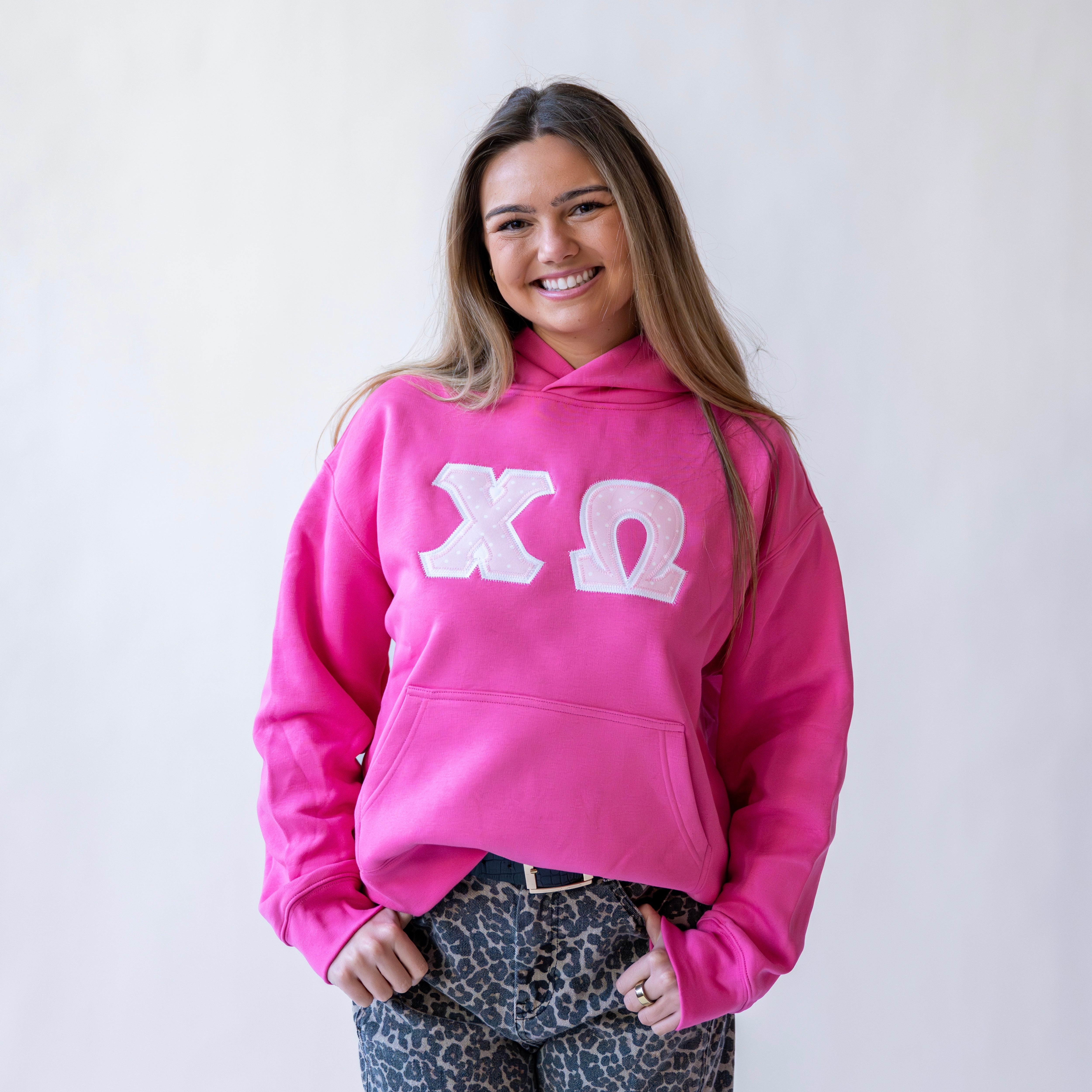 Pink Polka Dot Hoodie Sweatshirt
