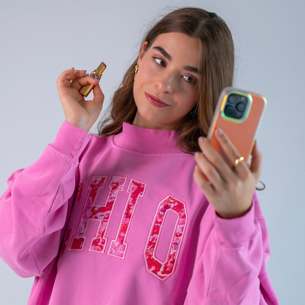 Main Character Heartbreaker Mockneck Sweatshirt - Chi Omega