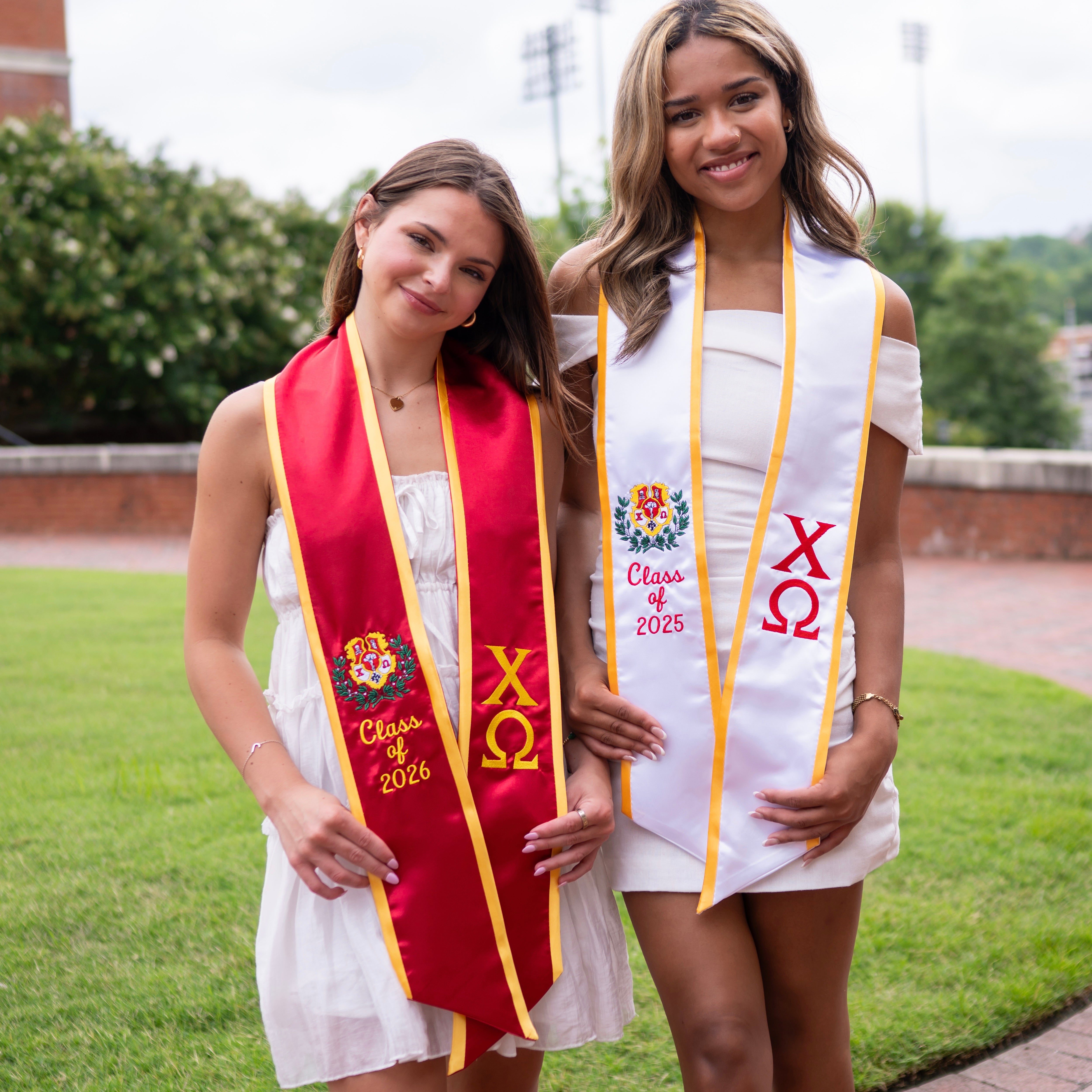 Chi Omega Crest Angled Sorority Graduation Stole