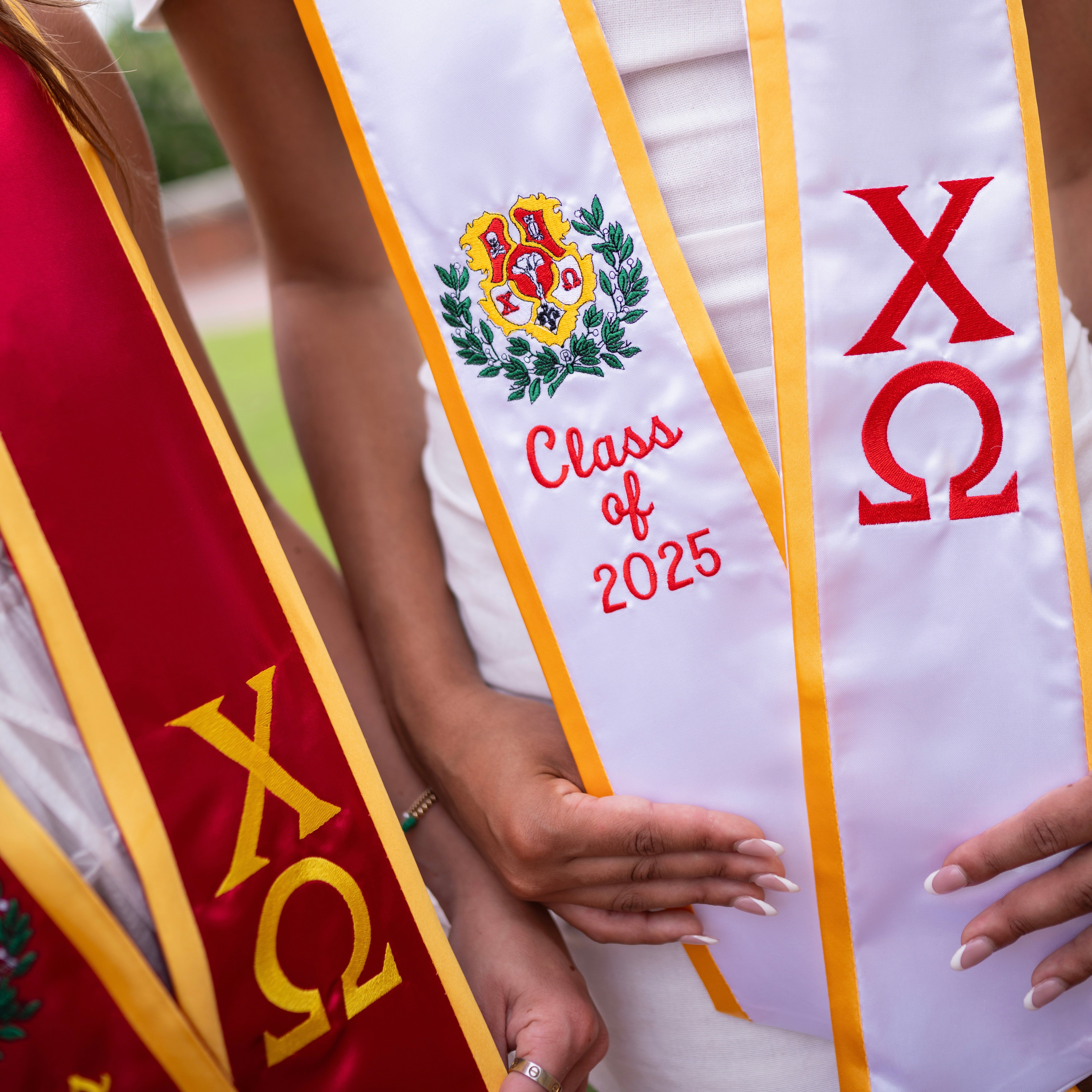 Chi Omega Crest Angled Sorority Graduation Stole