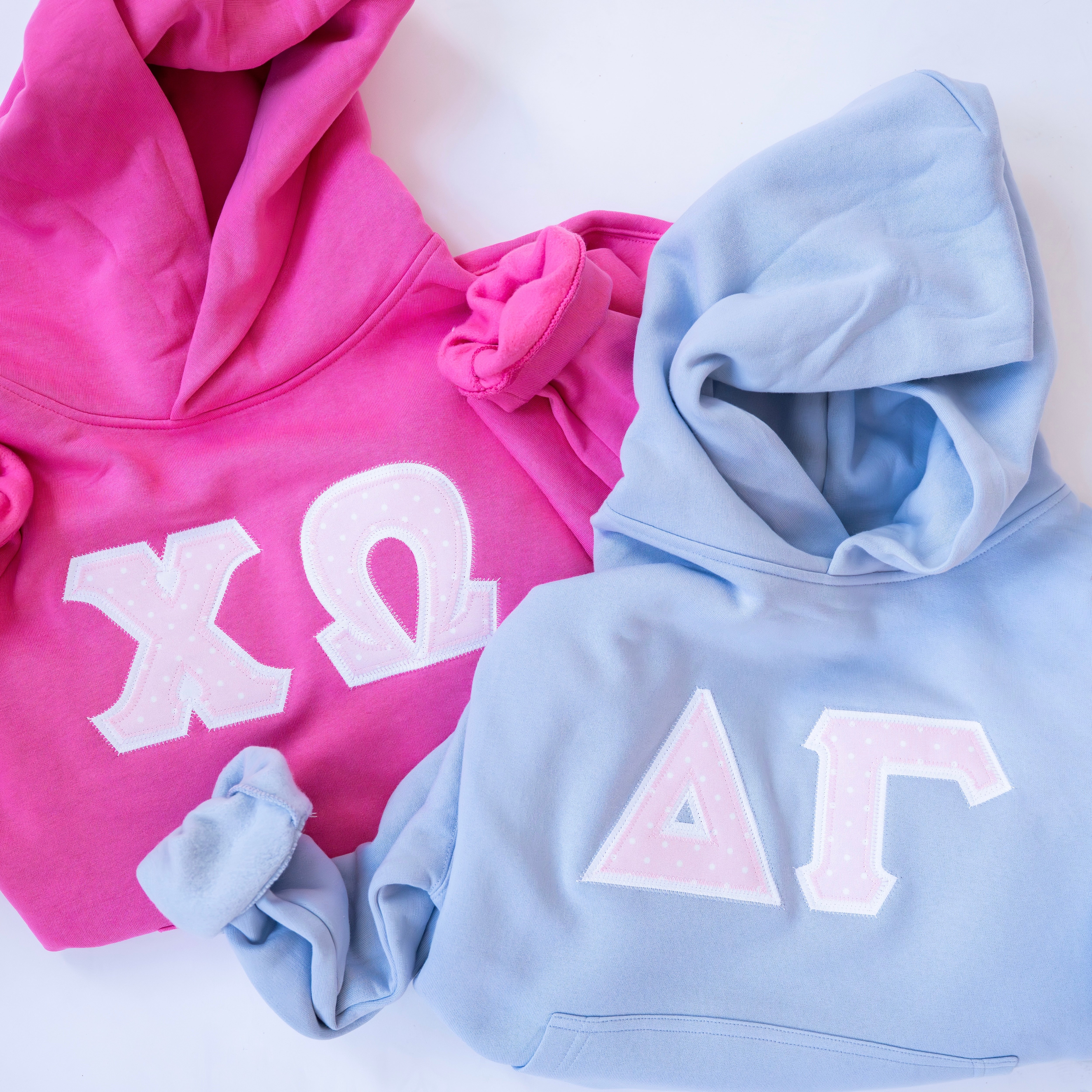 Pink Polka Dot Hoodie Sweatshirt - Chi Omega