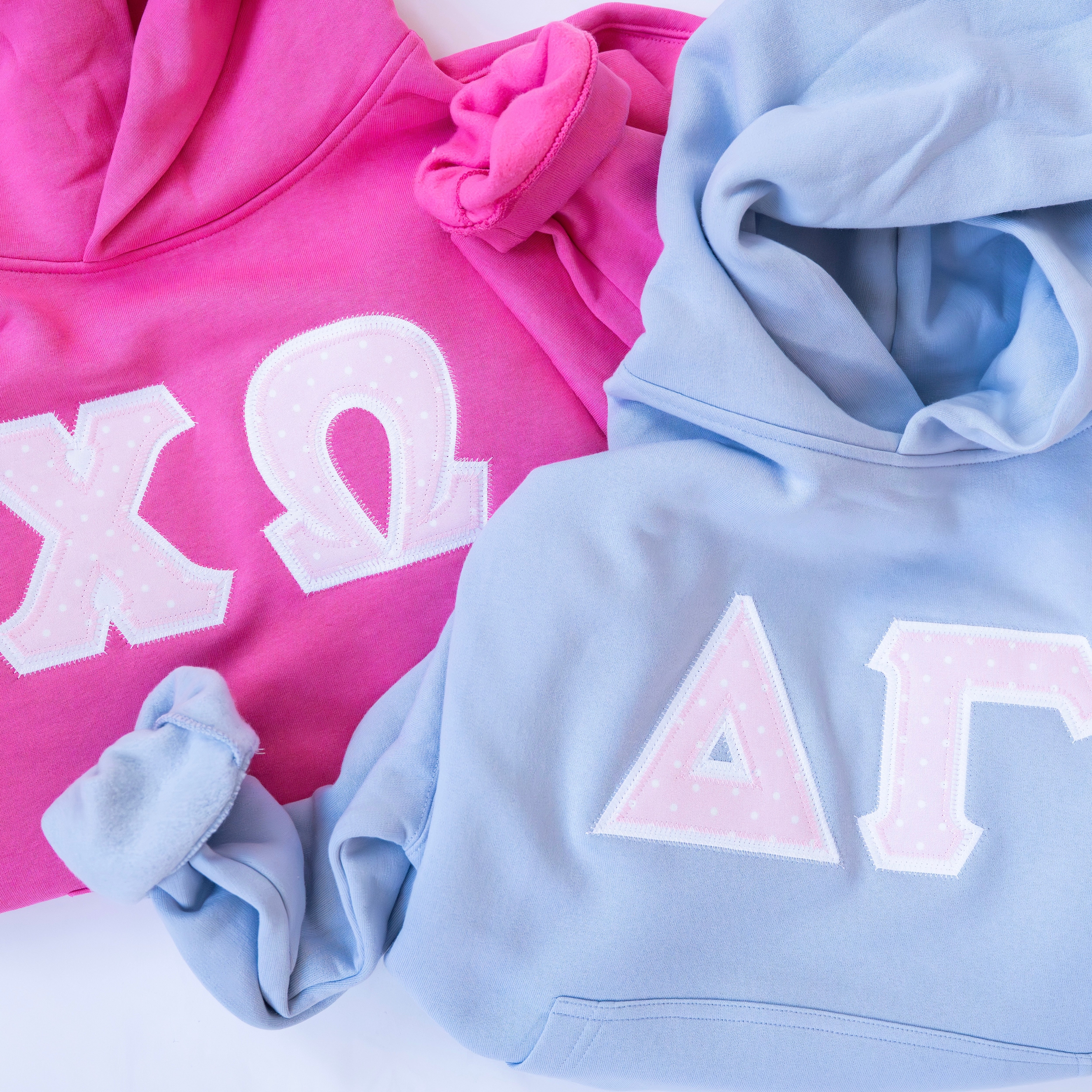 Pink Polka Dot Hoodie Sweatshirt - Delta Gamma
