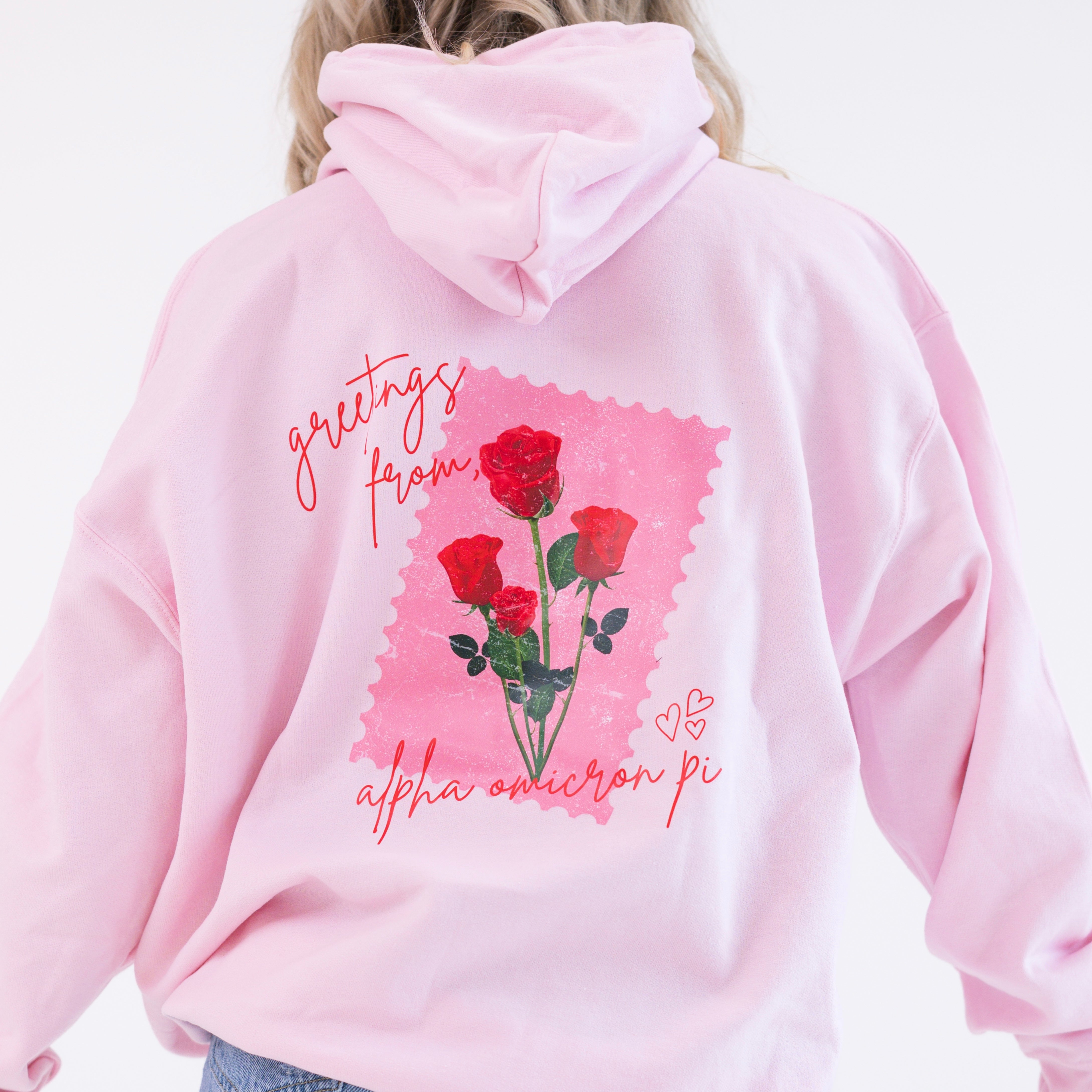 Delivered With Love Hoodie Sweatshirt - Alpha Omicron Pi