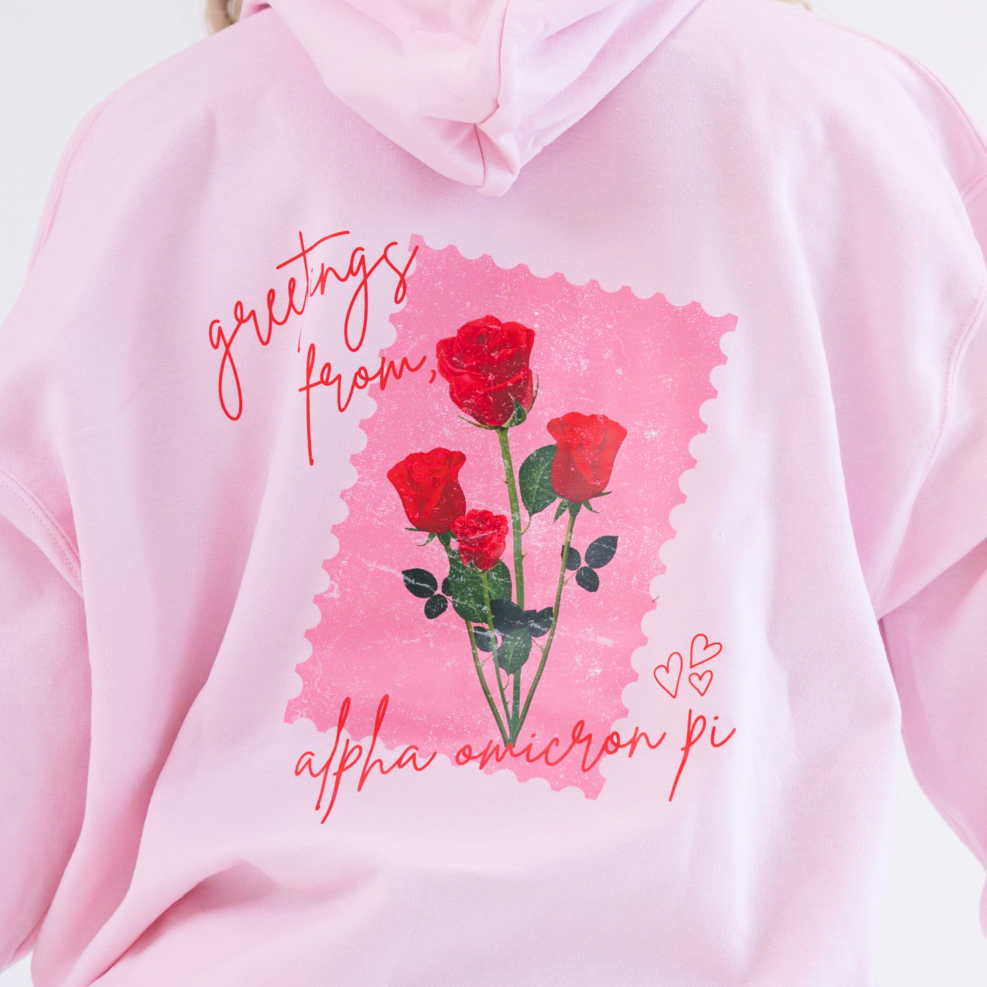 Delivered With Love Hoodie Sweatshirt - Alpha Omicron Pi