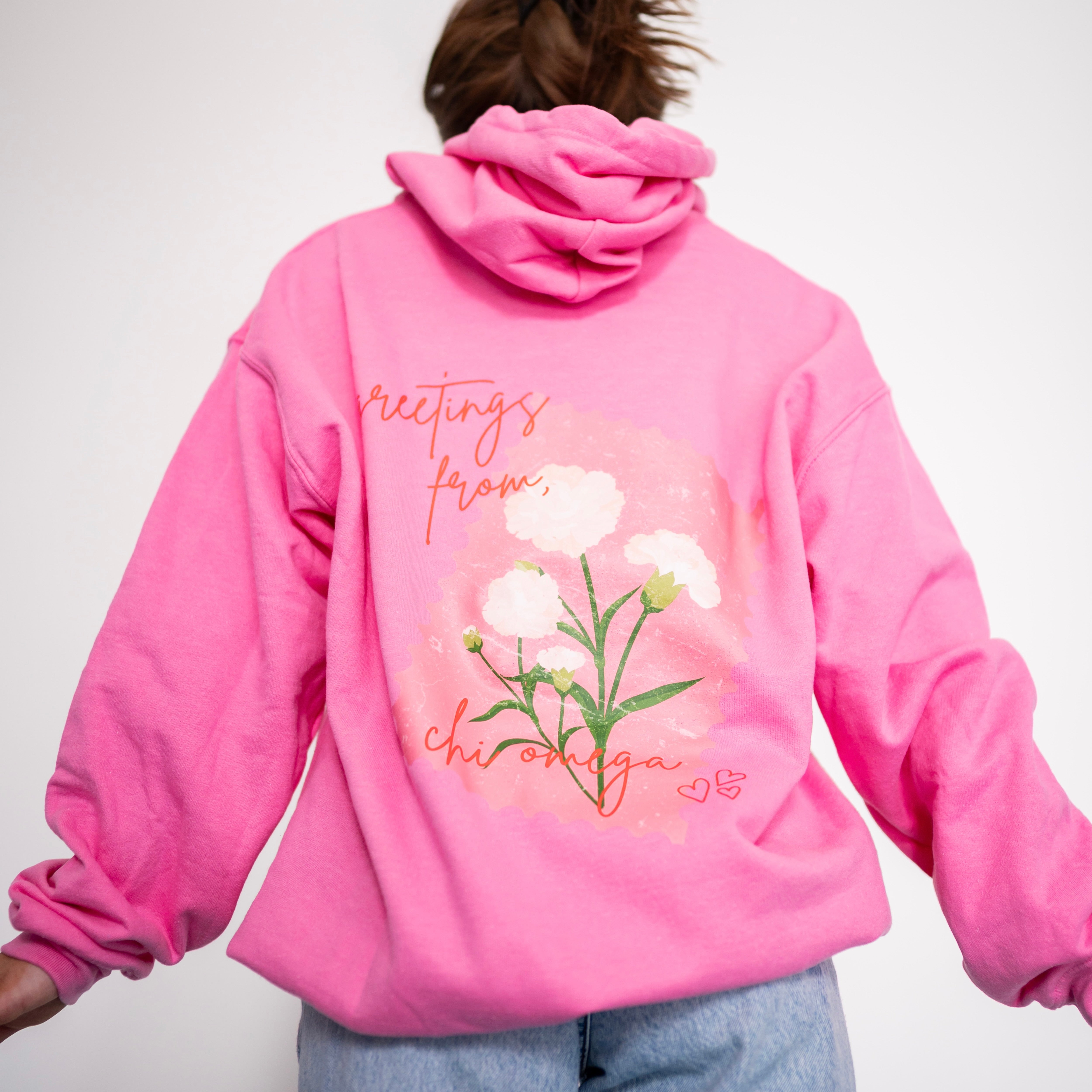 Delivered With Love Hoodie Sweatshirt - Chi Omega