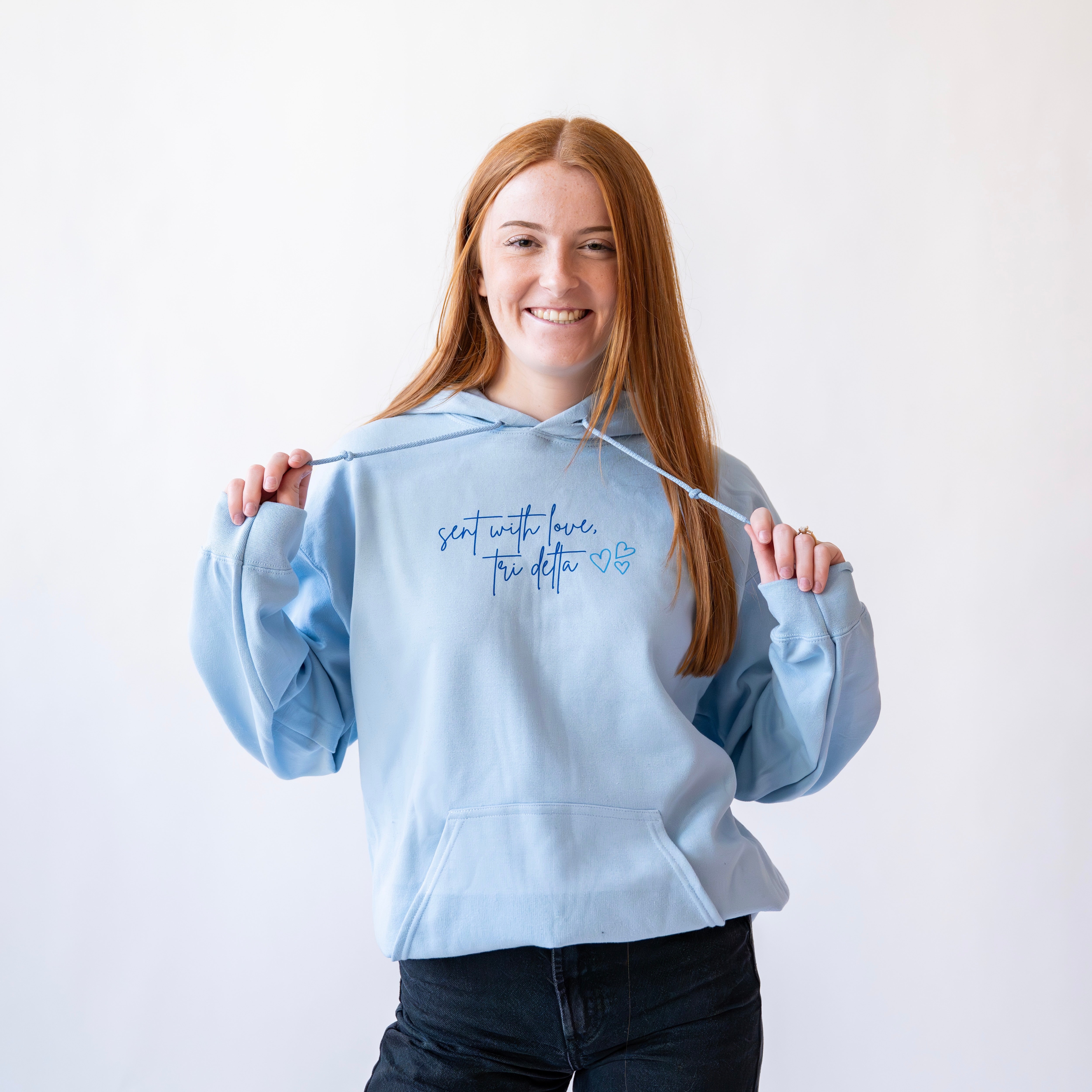 Delivered With Love Hoodie Sweatshirt - Tri Delta