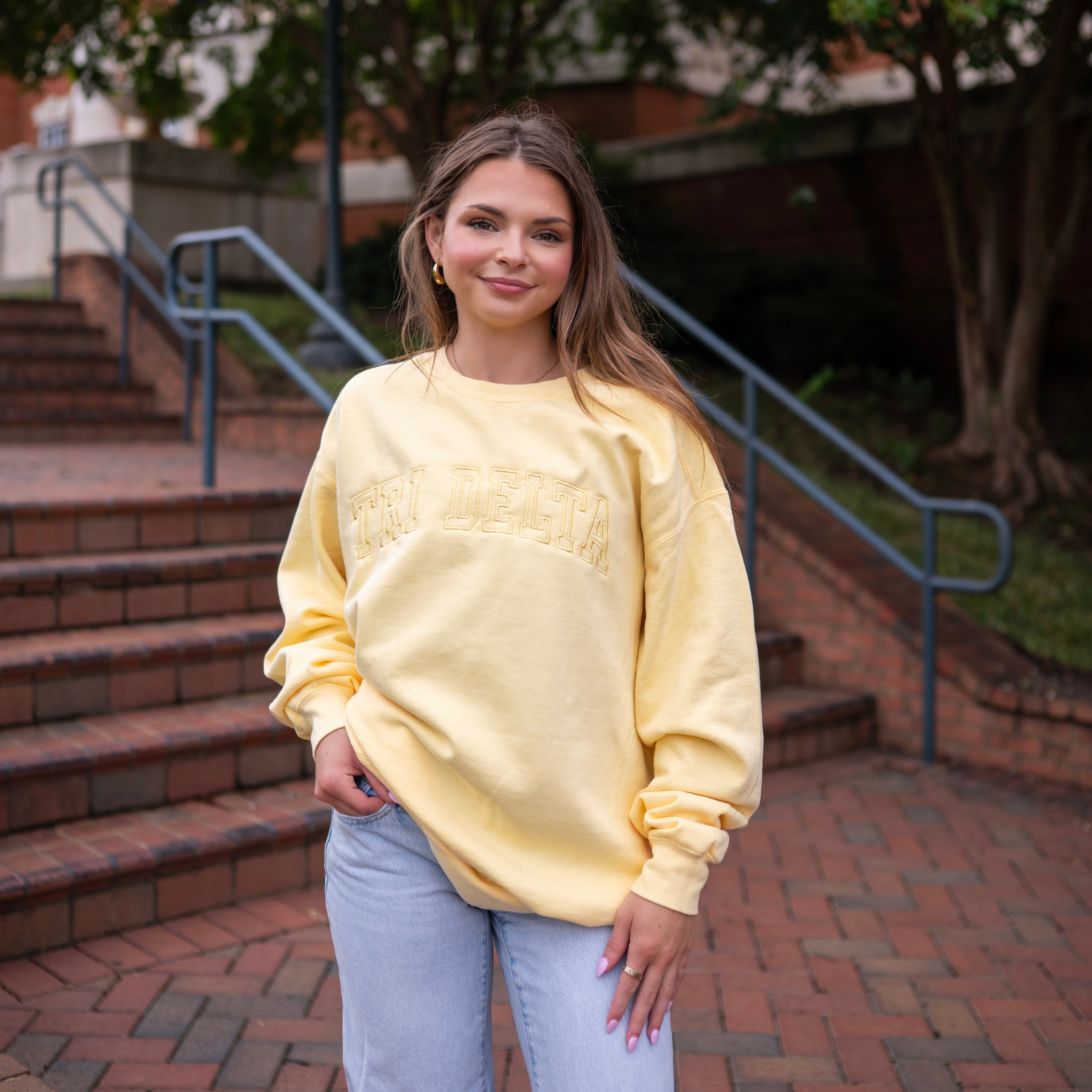 Homebody Embroidered Crew Neck Sweatshirt