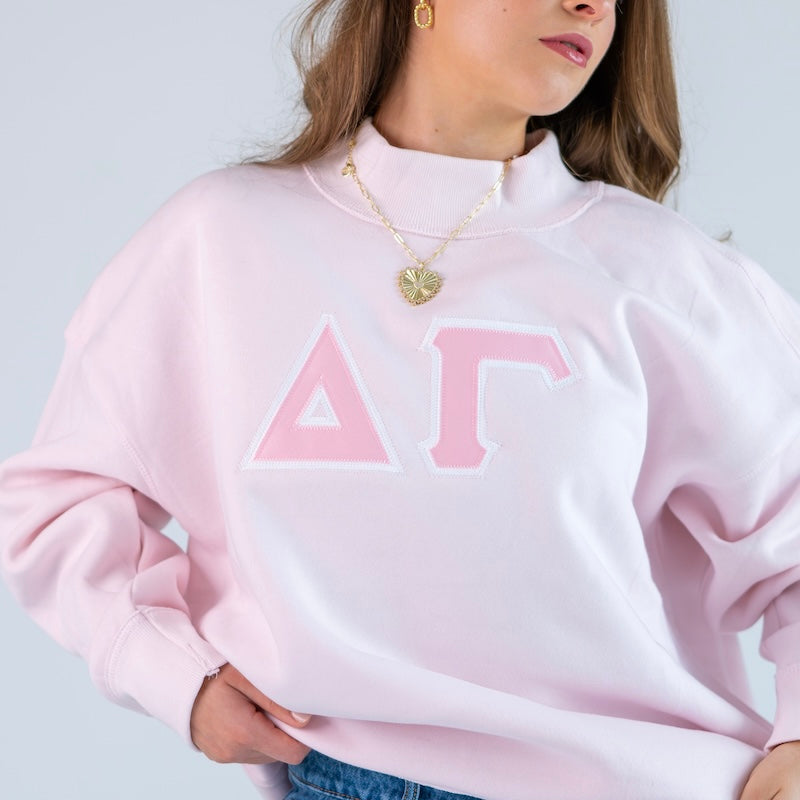 Basic Greek Letter Mockneck Sweatshirt - Delta Gamma