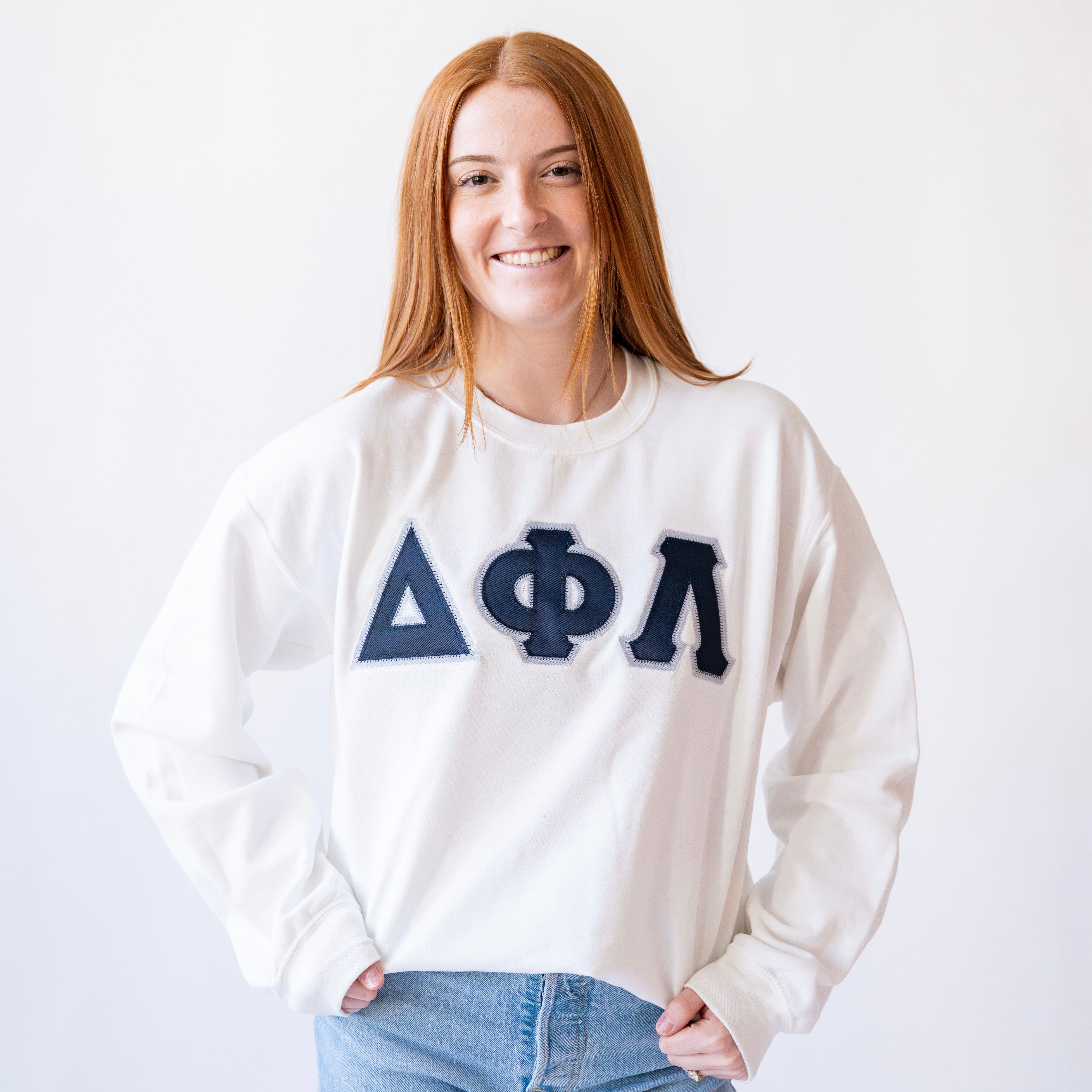 Basic Greek Letter Crewneck Sweatshirt - Delta Phi Lambda